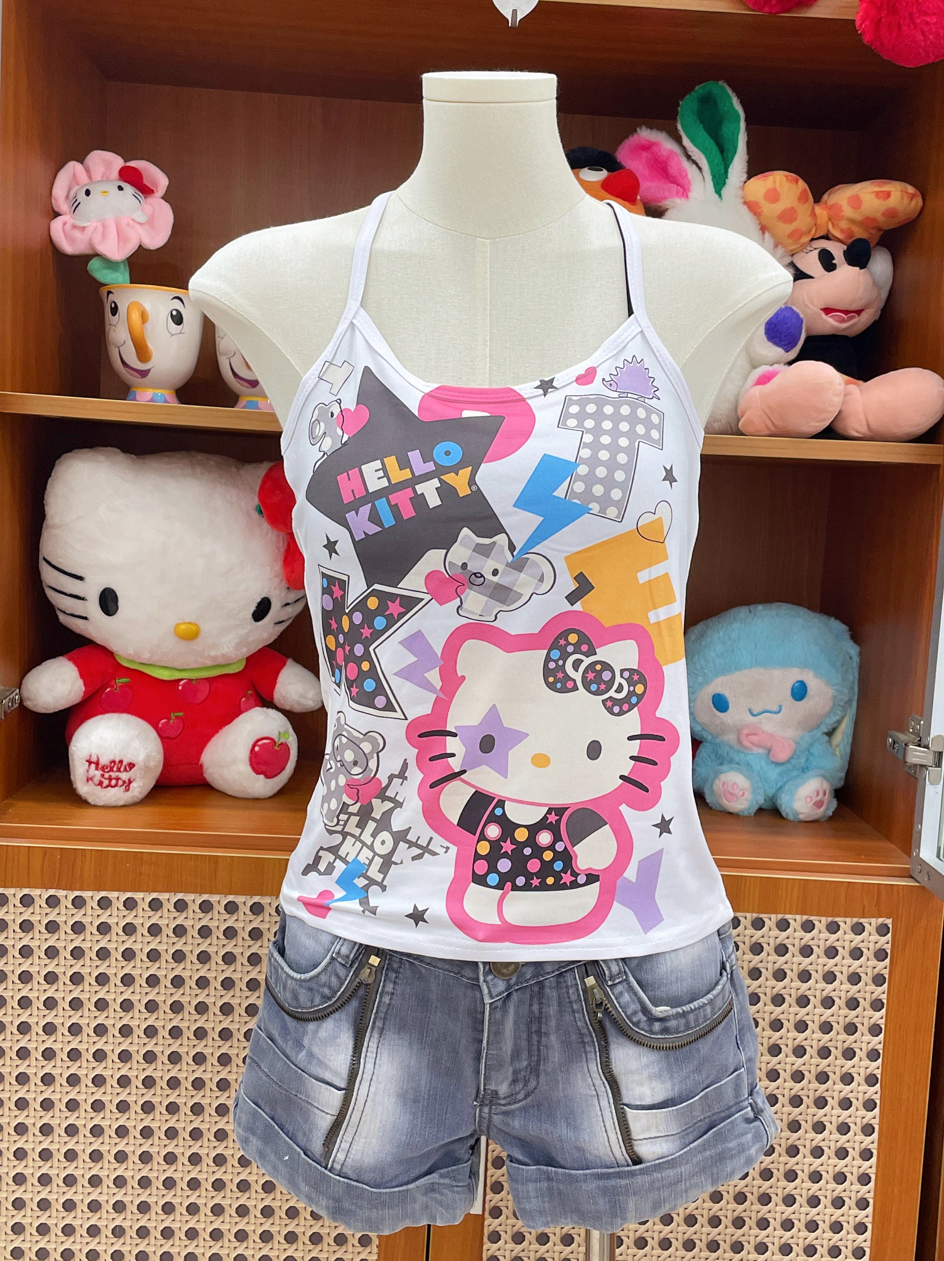 Decora Kei Summer Print Tank Top Kawaii Y2K Vest - Princess Kitty by Land Decora