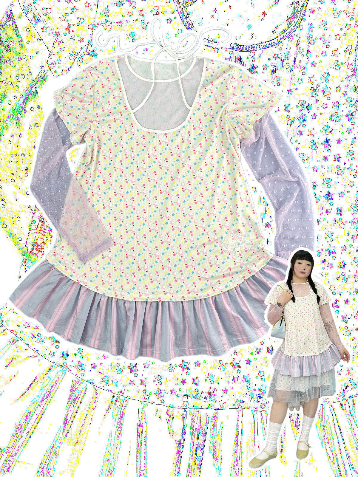 Harajuku Layered Loose Dress - shishihshop by Land Decora