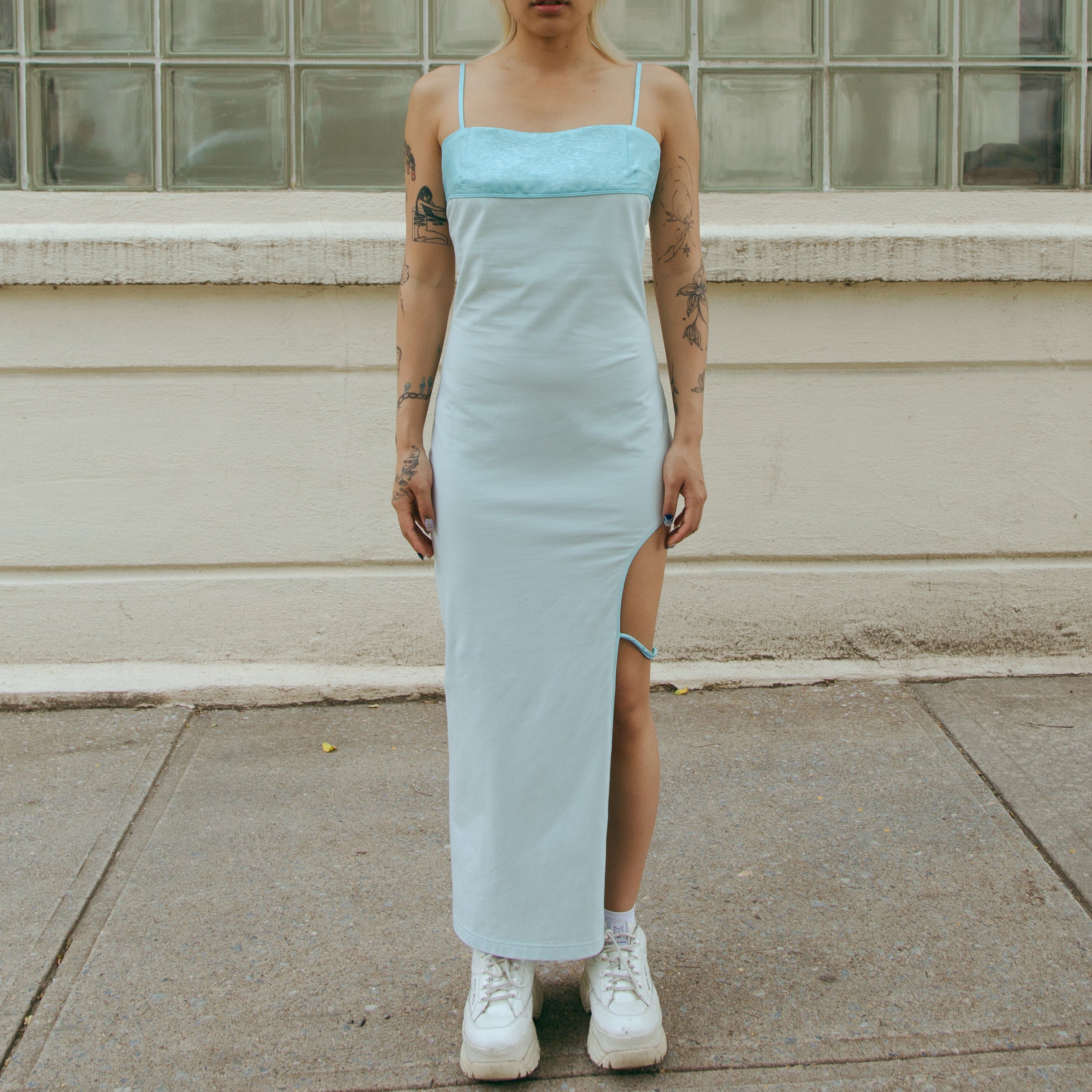 Qing Cutout Dress Elixir Blue by DAWANG