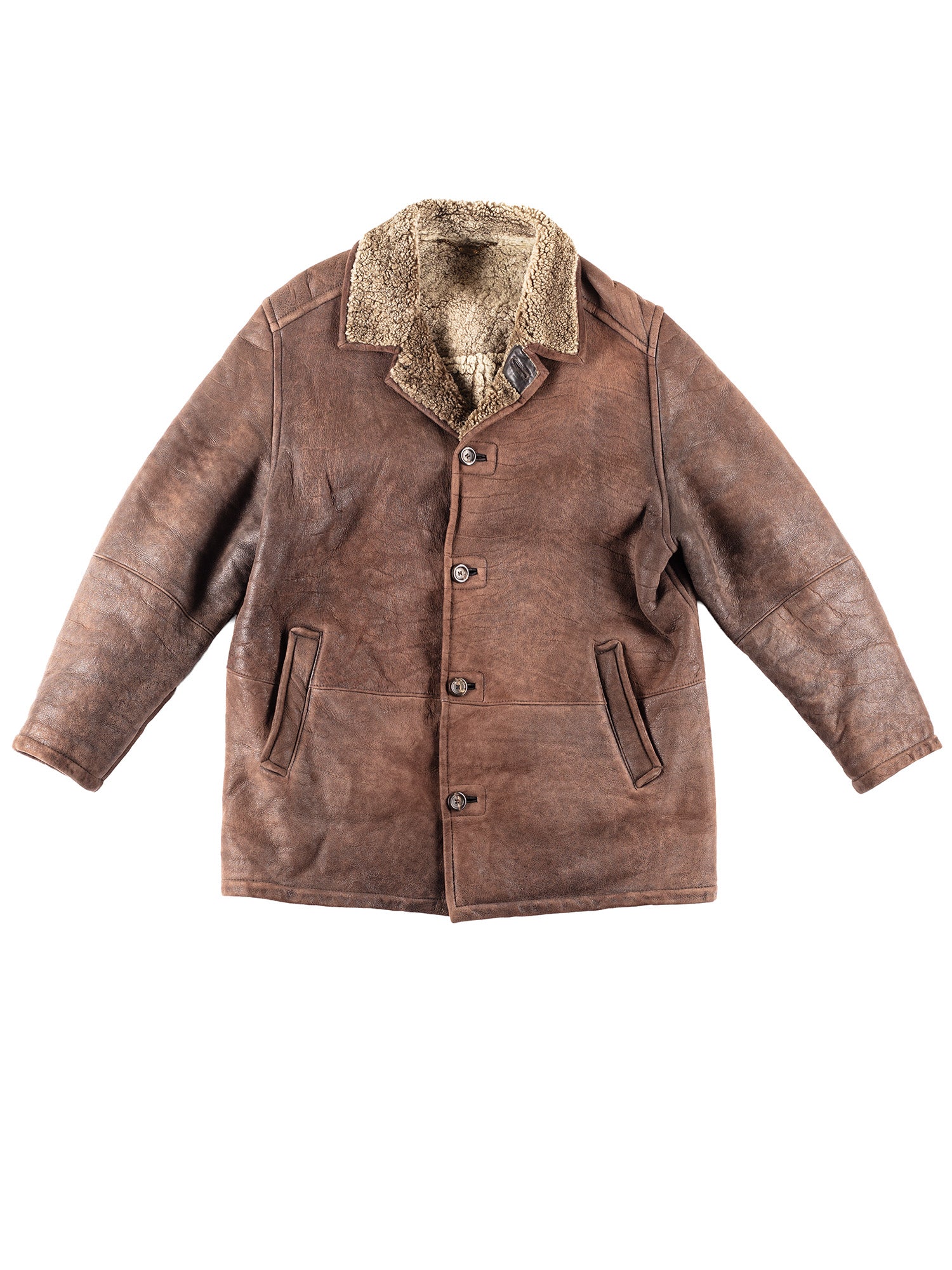 Vintage 90's Men Sheepskin Coat in Brown by Northern Grip