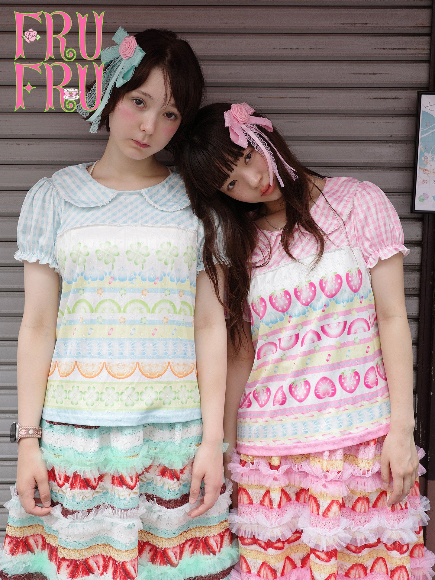 Strawberry Lime Print T-Shirt | Kawaii Harajuku Summer Fashion by Land Decora