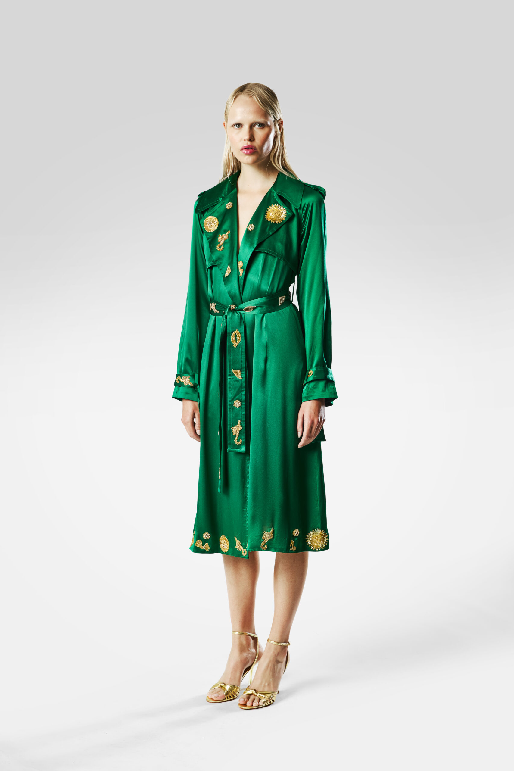 The Green Oracle Trenchcoat by Songs of Siren