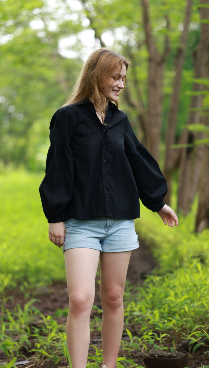 BLACK LOIS TOP by Maude Vivante
