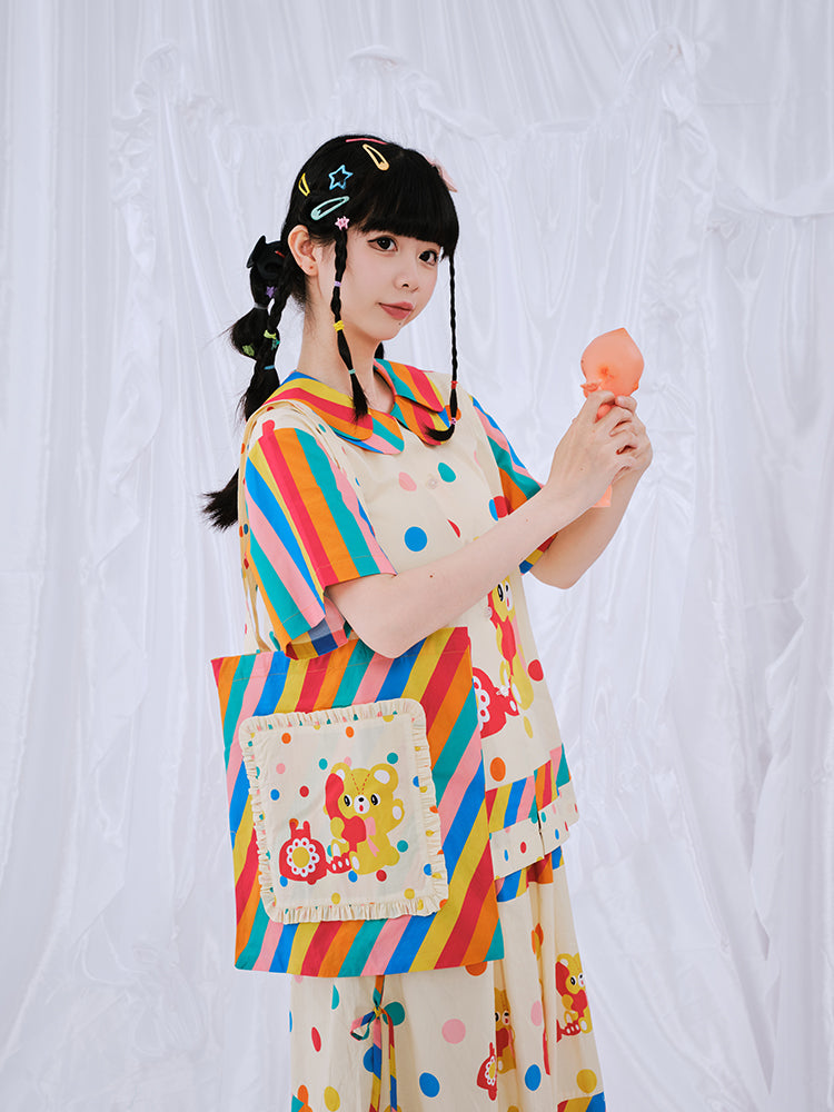 NIKKOU Home Rainbow Diary Bag Single Shoulder Lace Bag - Cute Japanese by Land Decora