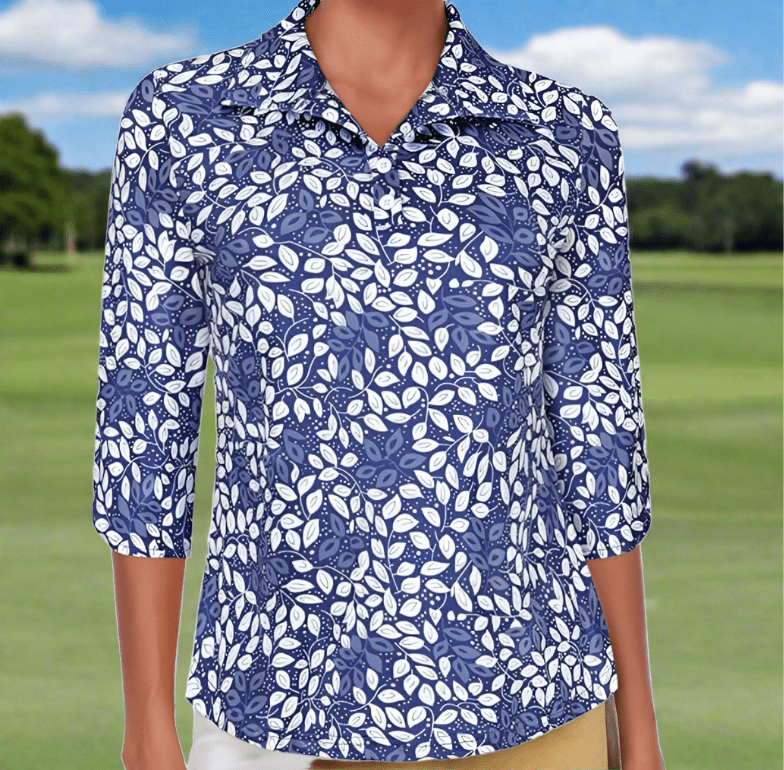 Tee Off 3/4 Sleeve Polo by Putter Girl