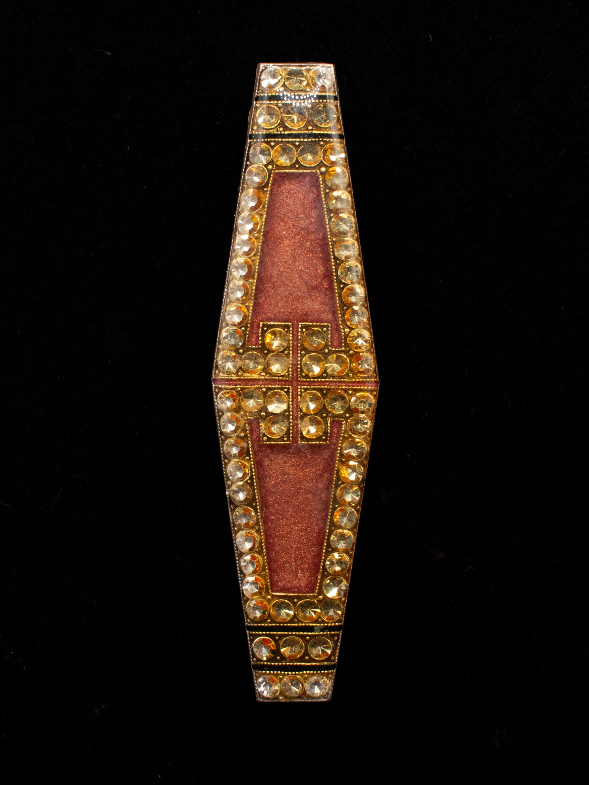 Vintage 30's Art Deco Rhinestone Bar Brooch by Northern Grip