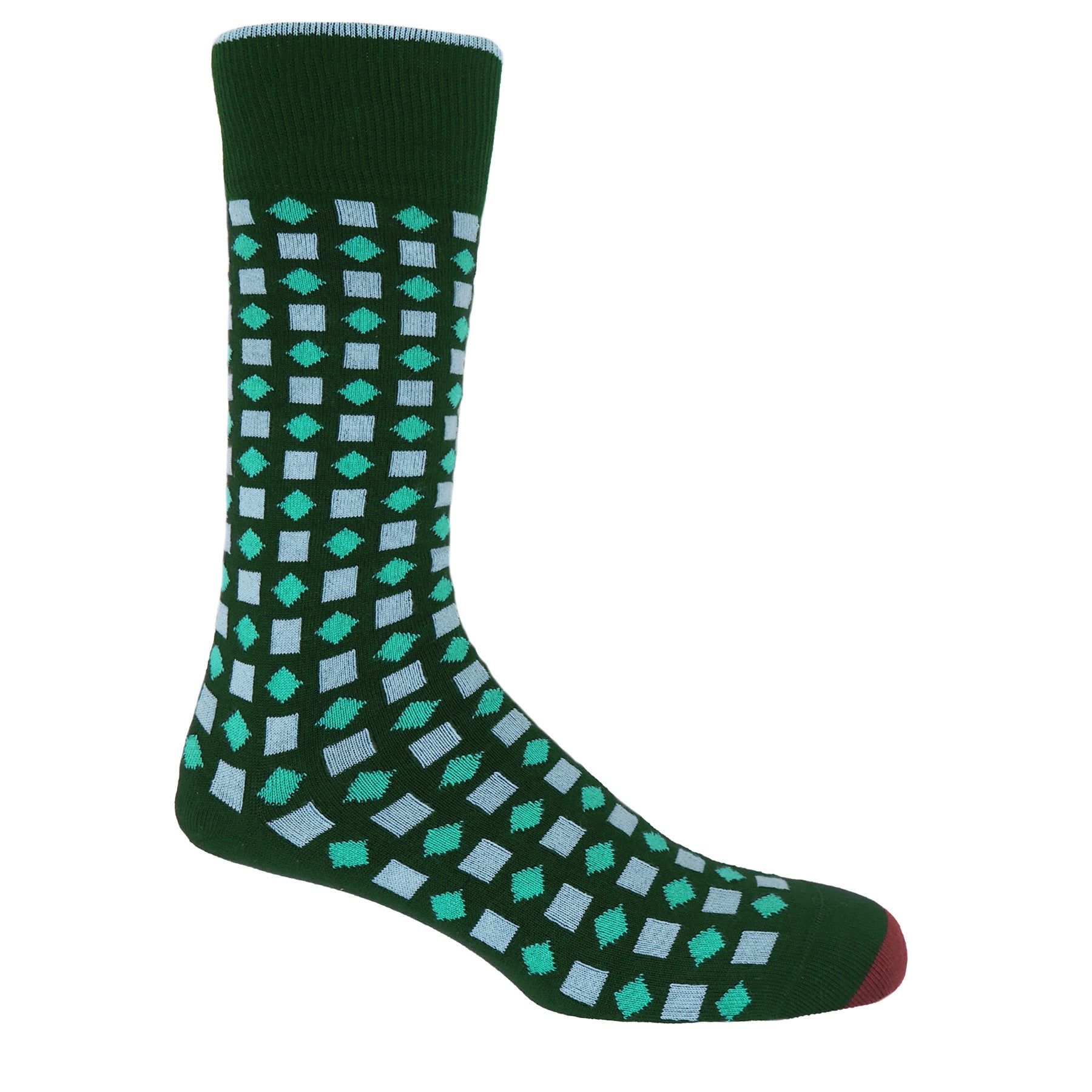 Diamonds Men's Socks - Green by Peper Harow
