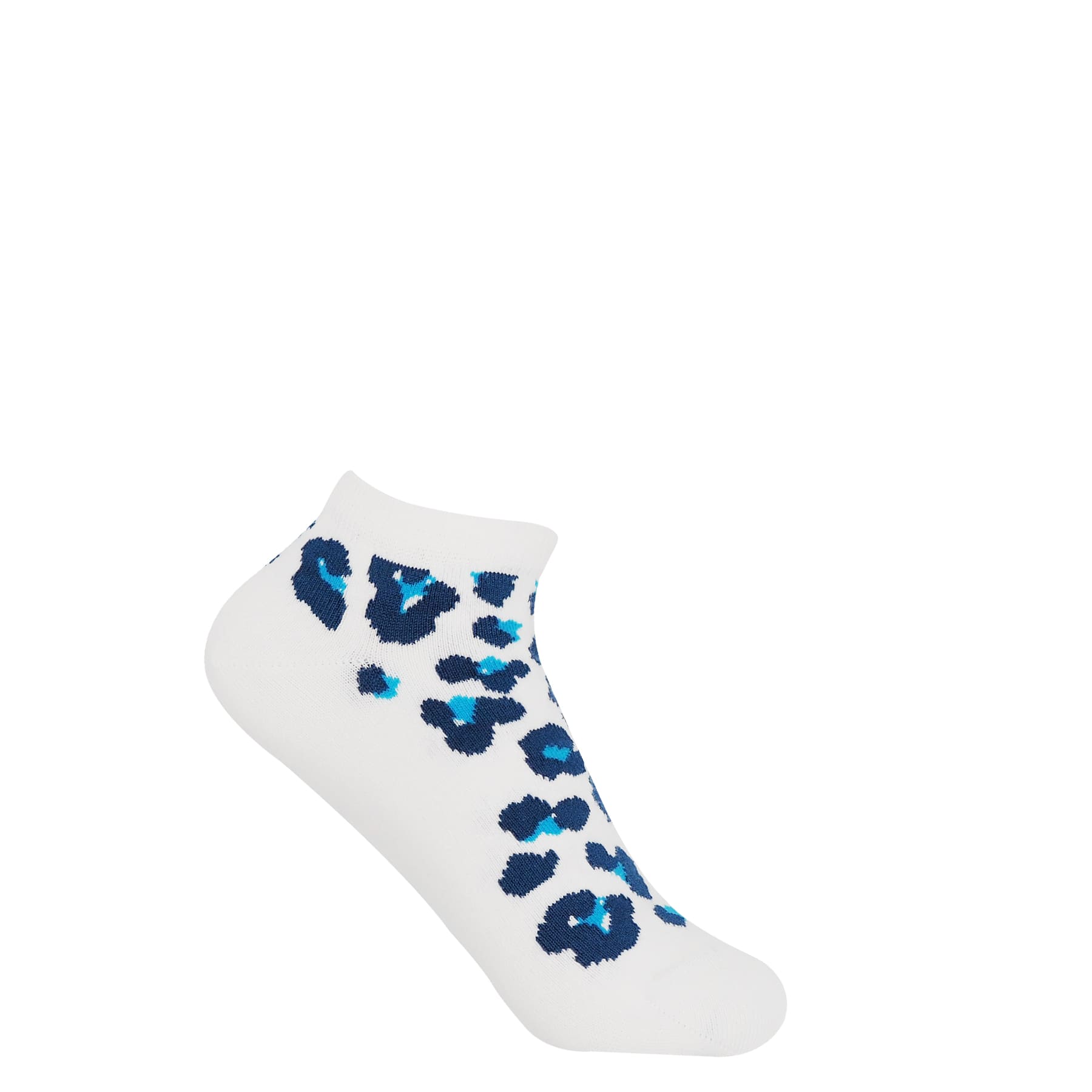 Leopard Women's Trainer Socks - White by Peper Harow
