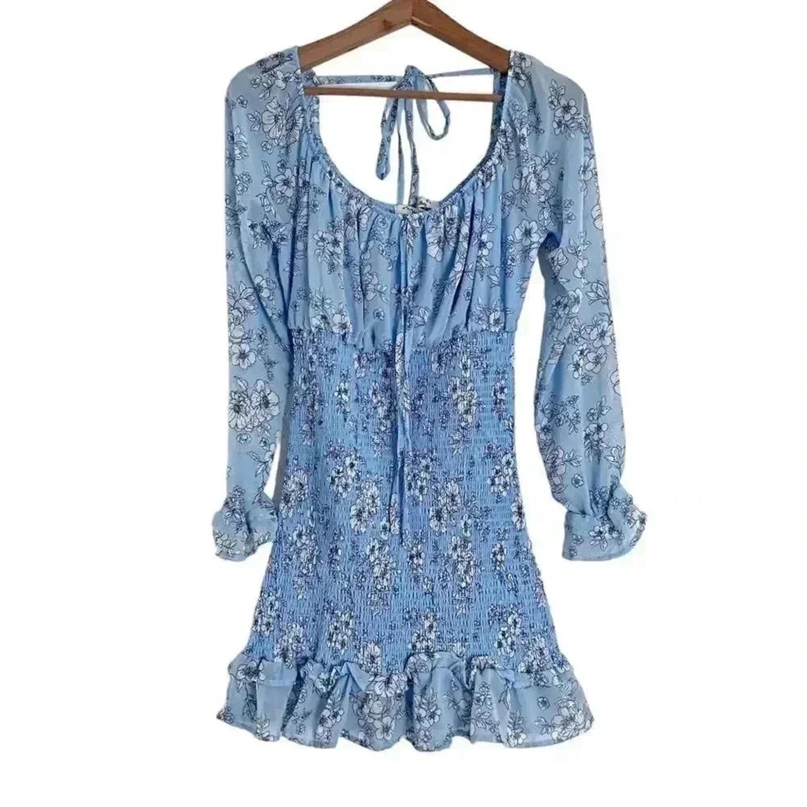 NWOT Vine & Valley Light Blue Smocked Dress Puff Sleeves Cottage Core by Hot Girl Secondhand