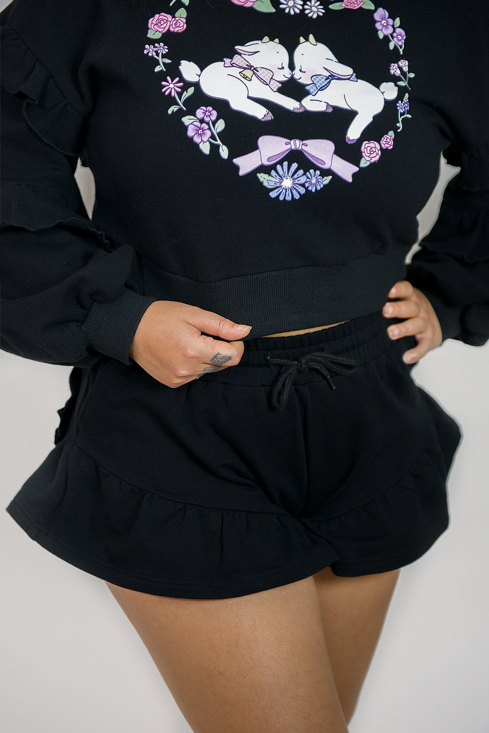 Black Heart Pocket Shorts by Miss Candyholic