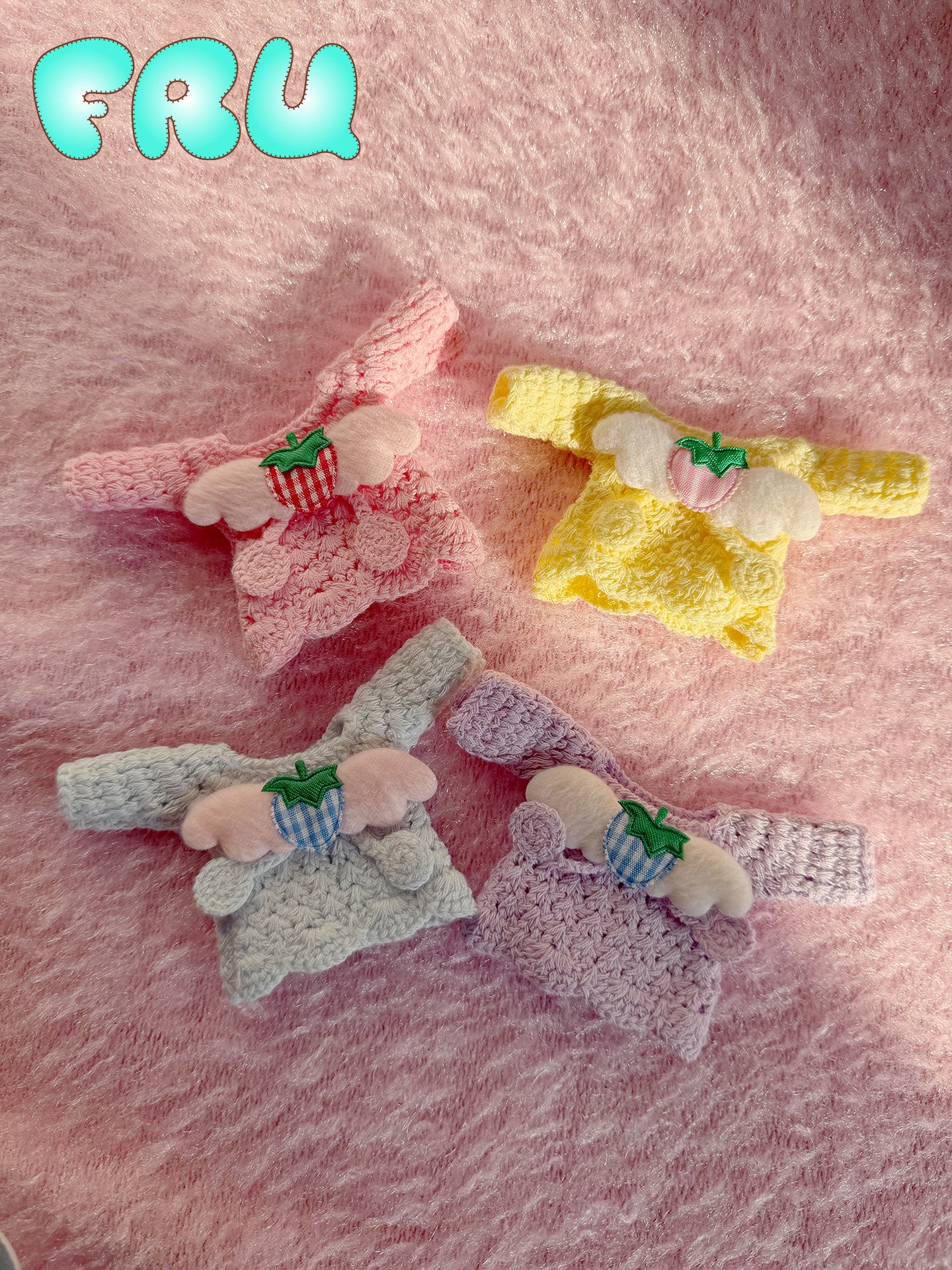 Kawaii Strawberry Knit Hair Clip - frufru by Land Decora