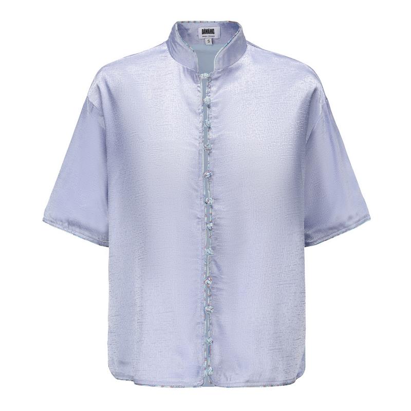 Luka Brocade Button Front Shirt by DAWANG