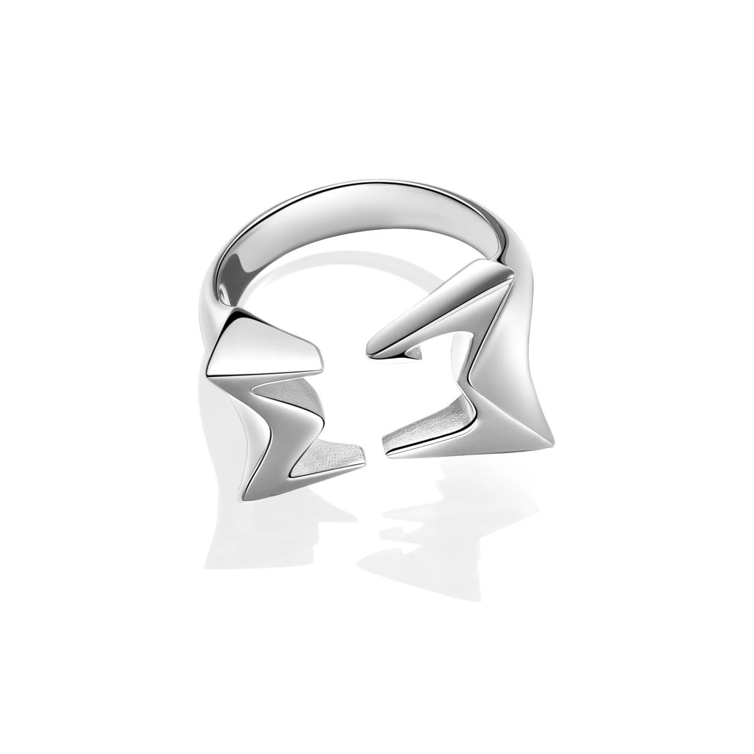 Pioneer|Stackable Jagged Open-Front Ring by Outsider Artist