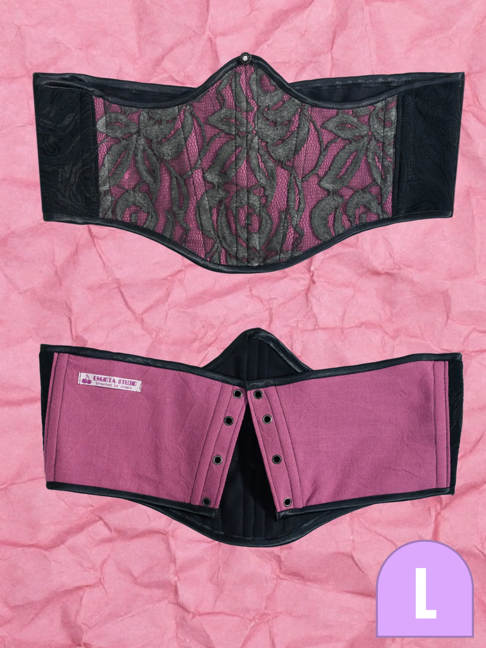 Purple Gothic Underbust Corset by Emjota Studio