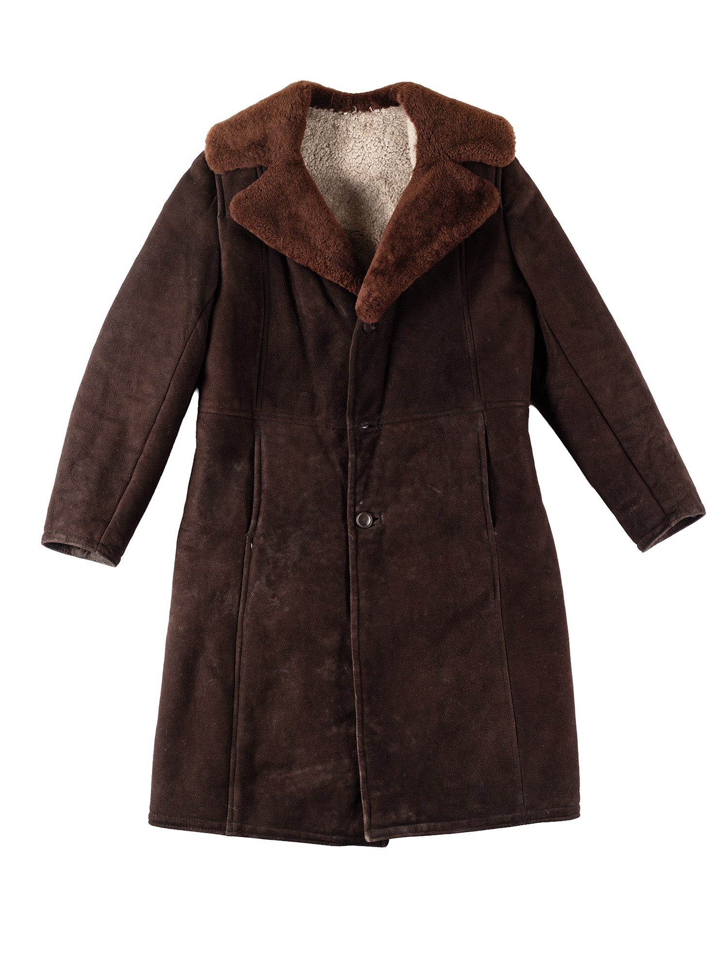 Vintage 70's Men Sheepskin Coat in Brown by Northern Grip