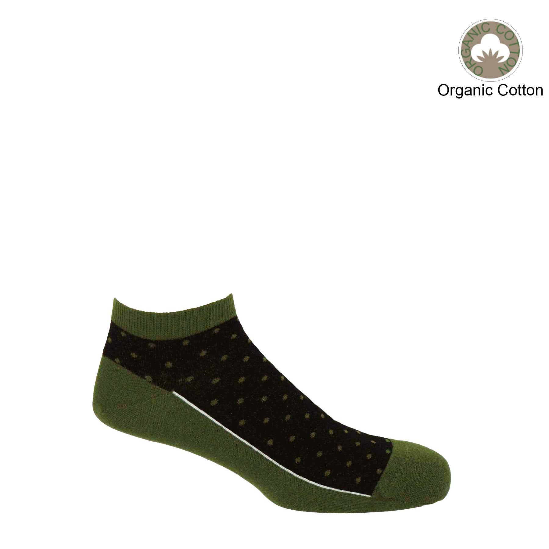 Polka Men's Organic Trainer Socks - Khaki by Peper Harow