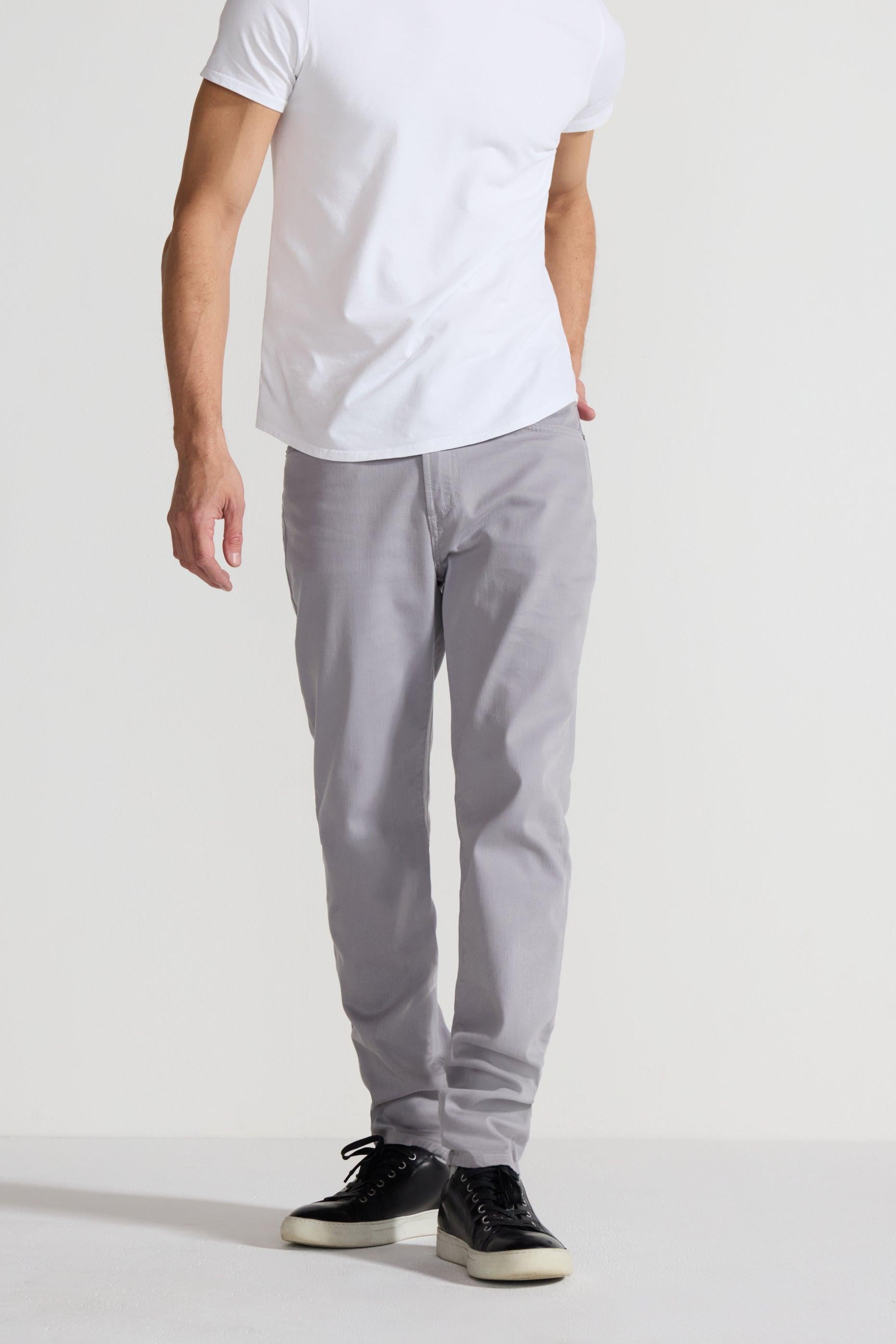 Brando Parisian Luxe Light Grey Stretch Slim Jean by MONFRERE