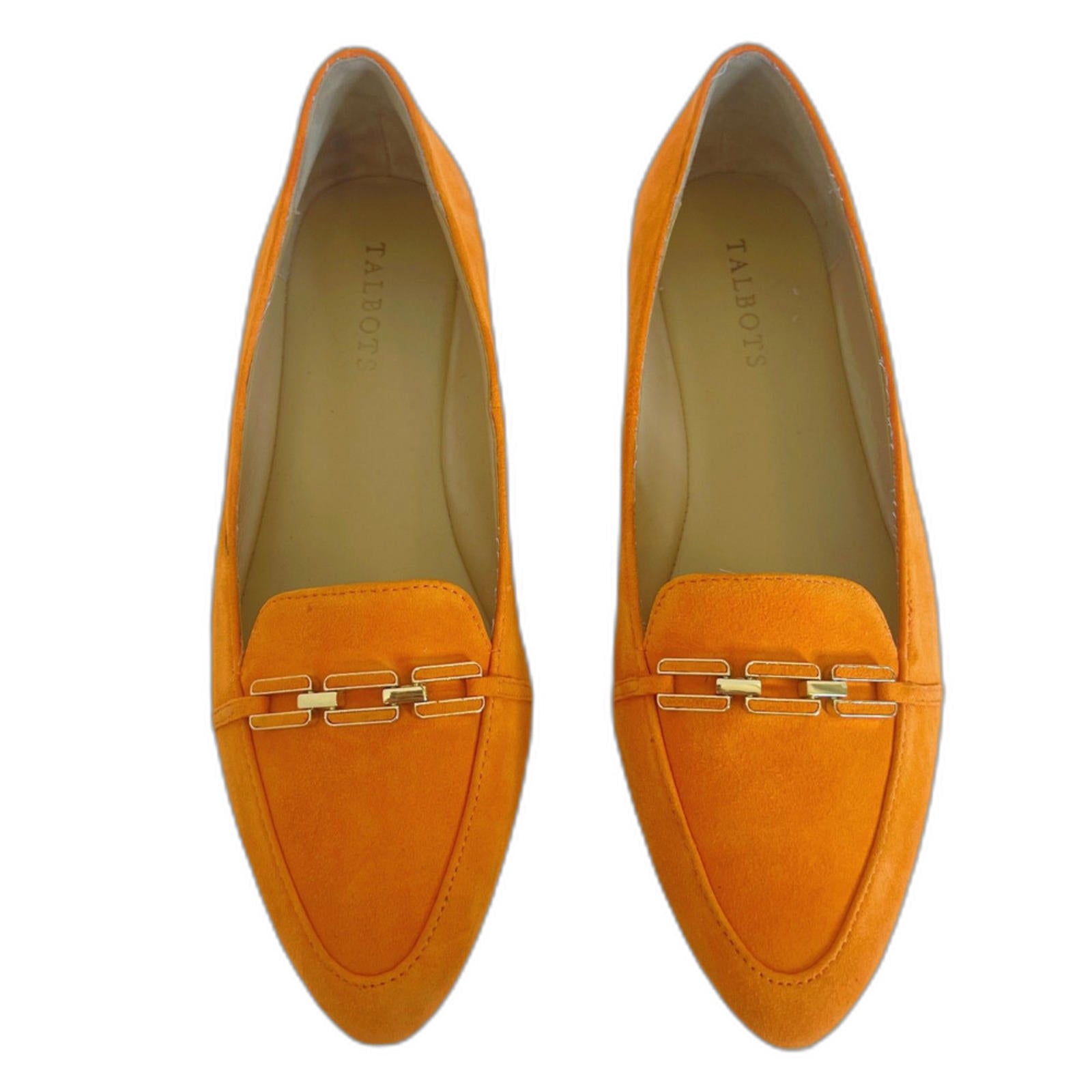 Talbots Francesca Link Suede Driving Flats Orange Pointed Toe Size 8.5 by Hot Girl Secondhand