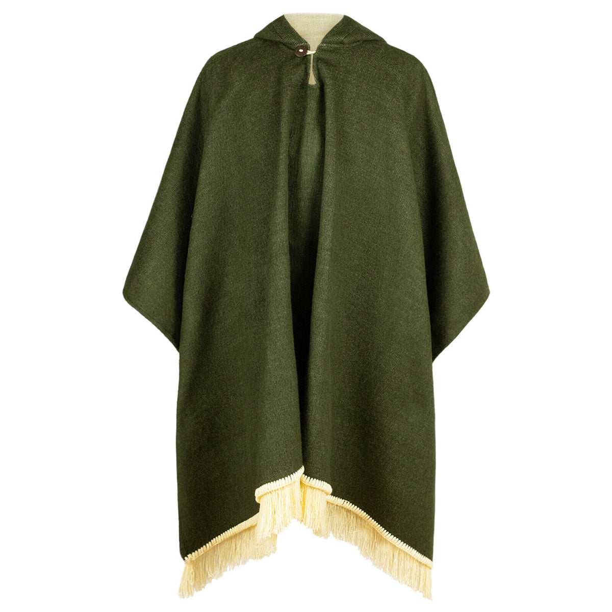 Llangahua - Baby Alpaca wool Hooded Unisex Poncho S-XXL - Solid patter by ECUALAMA