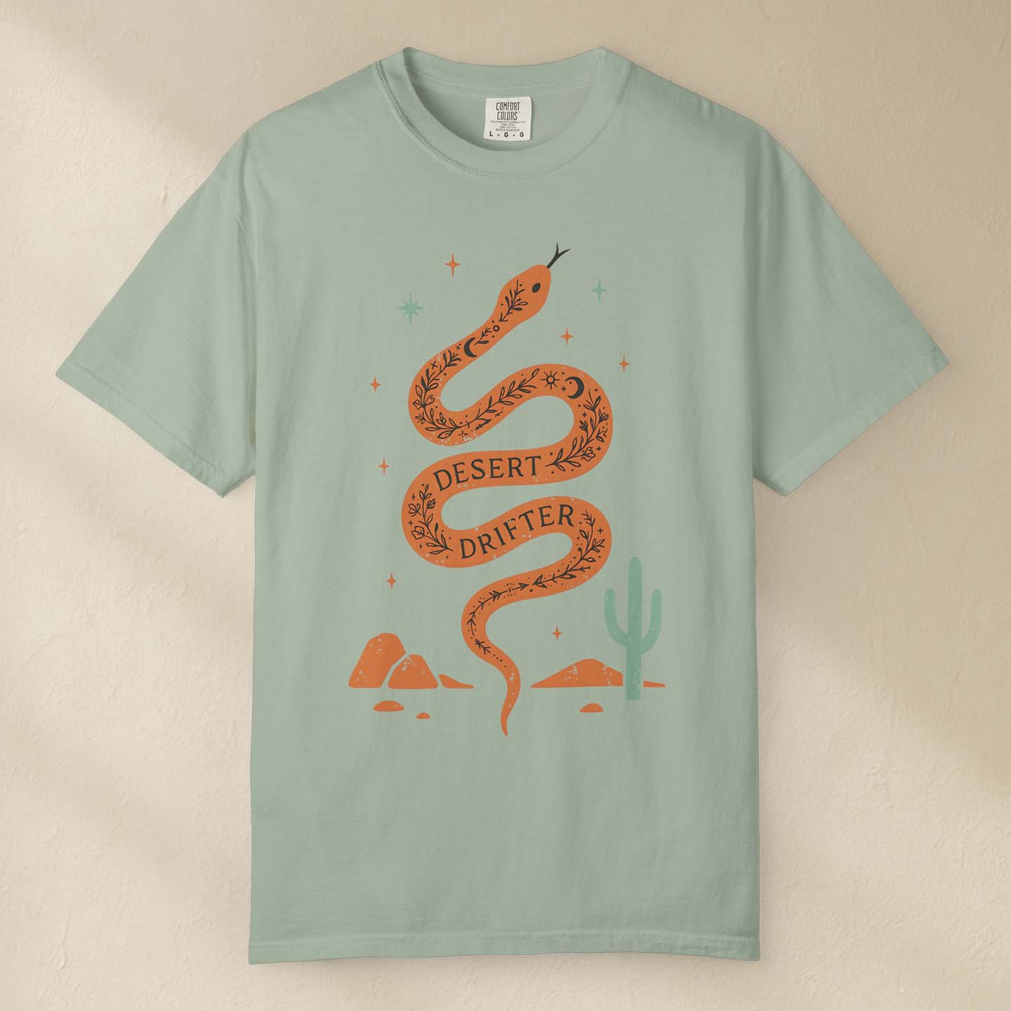 Boho Desert Drifter Snake T-Shirt by DILLO Outfitters