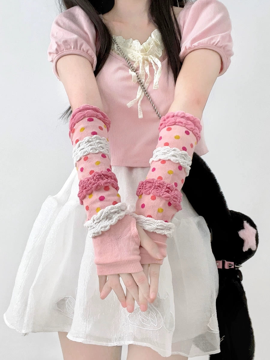 Harajuku Fashion Sleeves | Pink Cute Decora Accessory | Vibrant Style by Land Decora