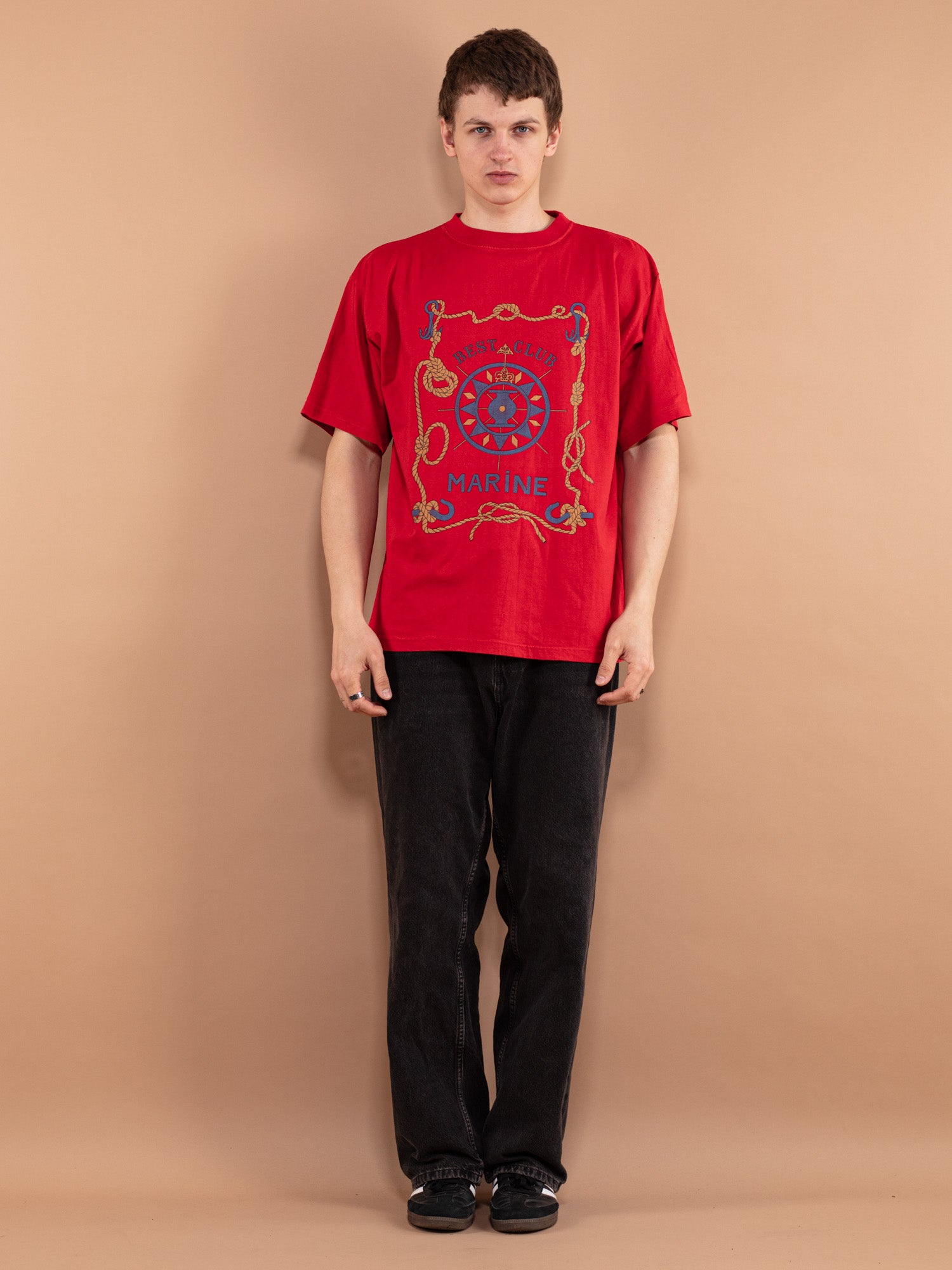 Vintage 90's Men T-shirt with Marine print by Northern Grip