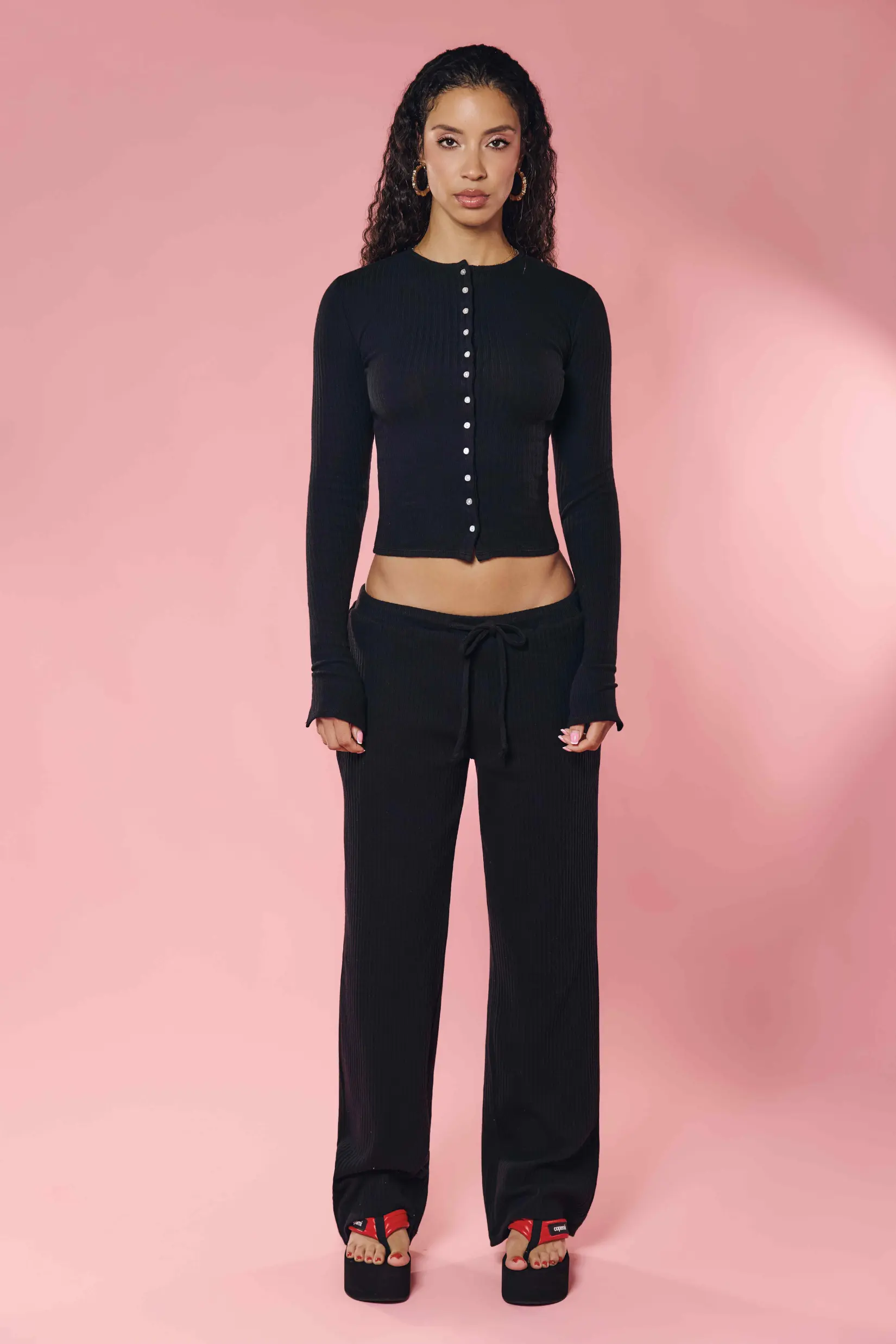 Rib Knit Pant Black by Staple & Hue
