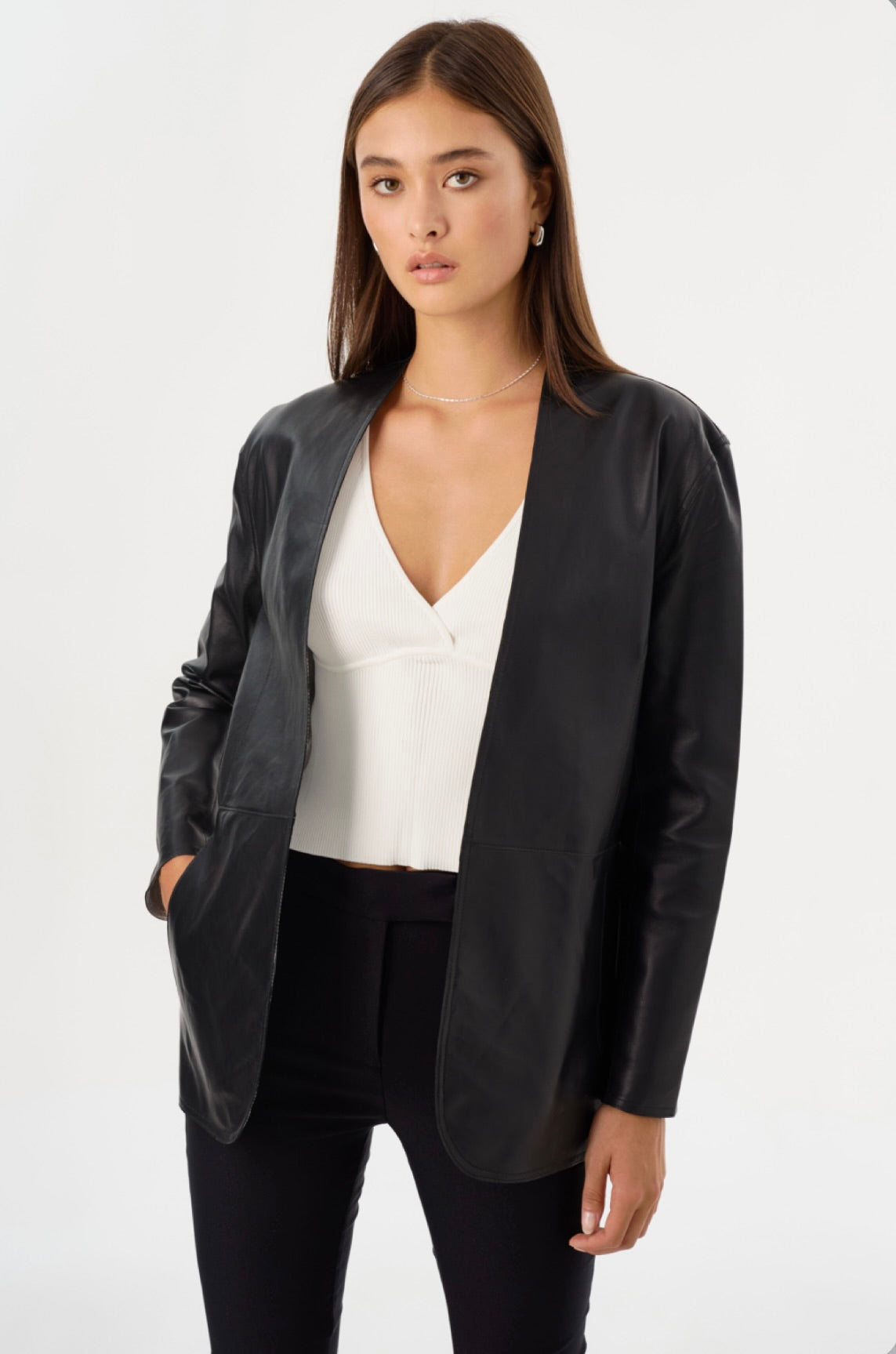 Leighton Reversible Leather Blazer by Sierra Deene