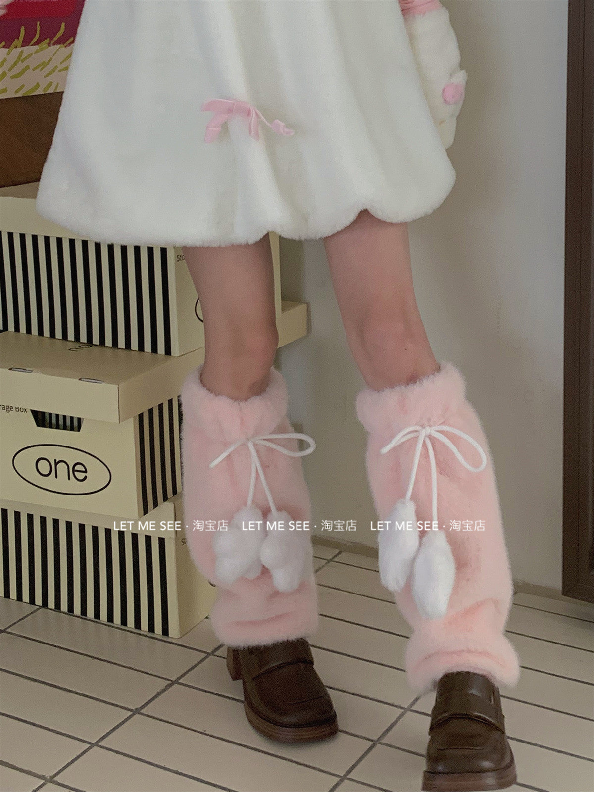 LET ME SEE Star Leg Warmers | Fuzzy Fall/Winter Mid-Calf Leg Covers by Land Decora