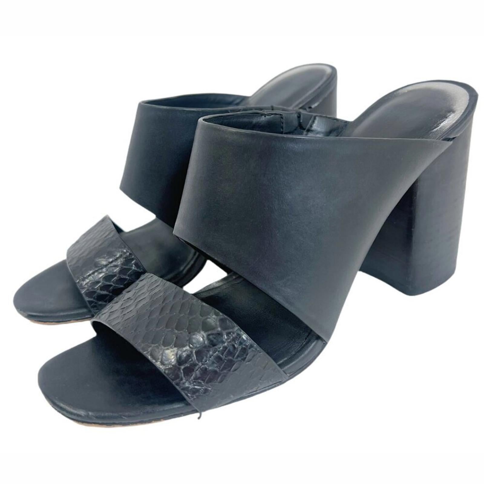 Dolce Vita Black Leather Chunky Heel Sandals Women's Size 8.5 by Hot Girl Secondhand