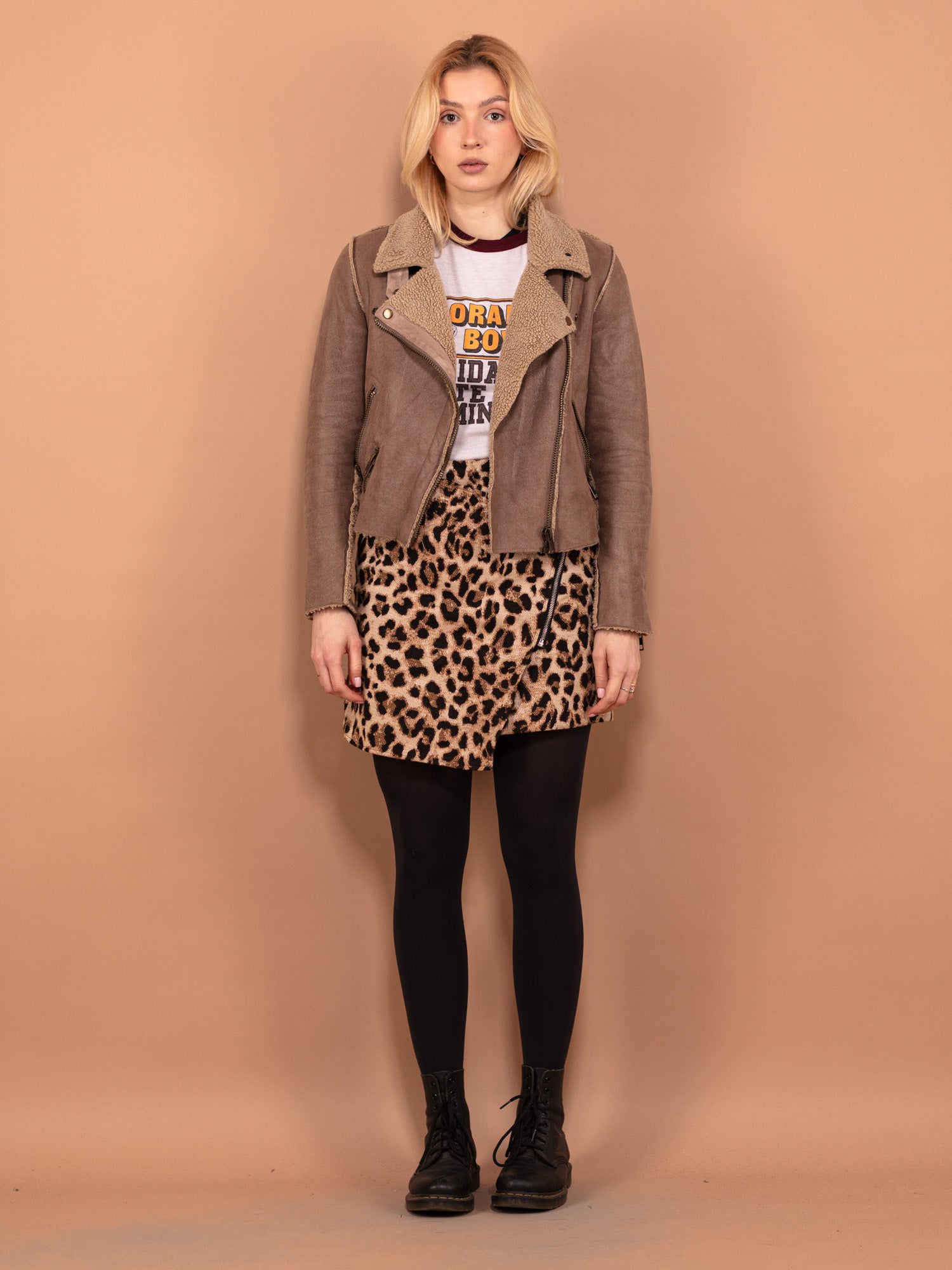 Vintage 00's Women Faux Shearling Jacket in Brown by Northern Grip
