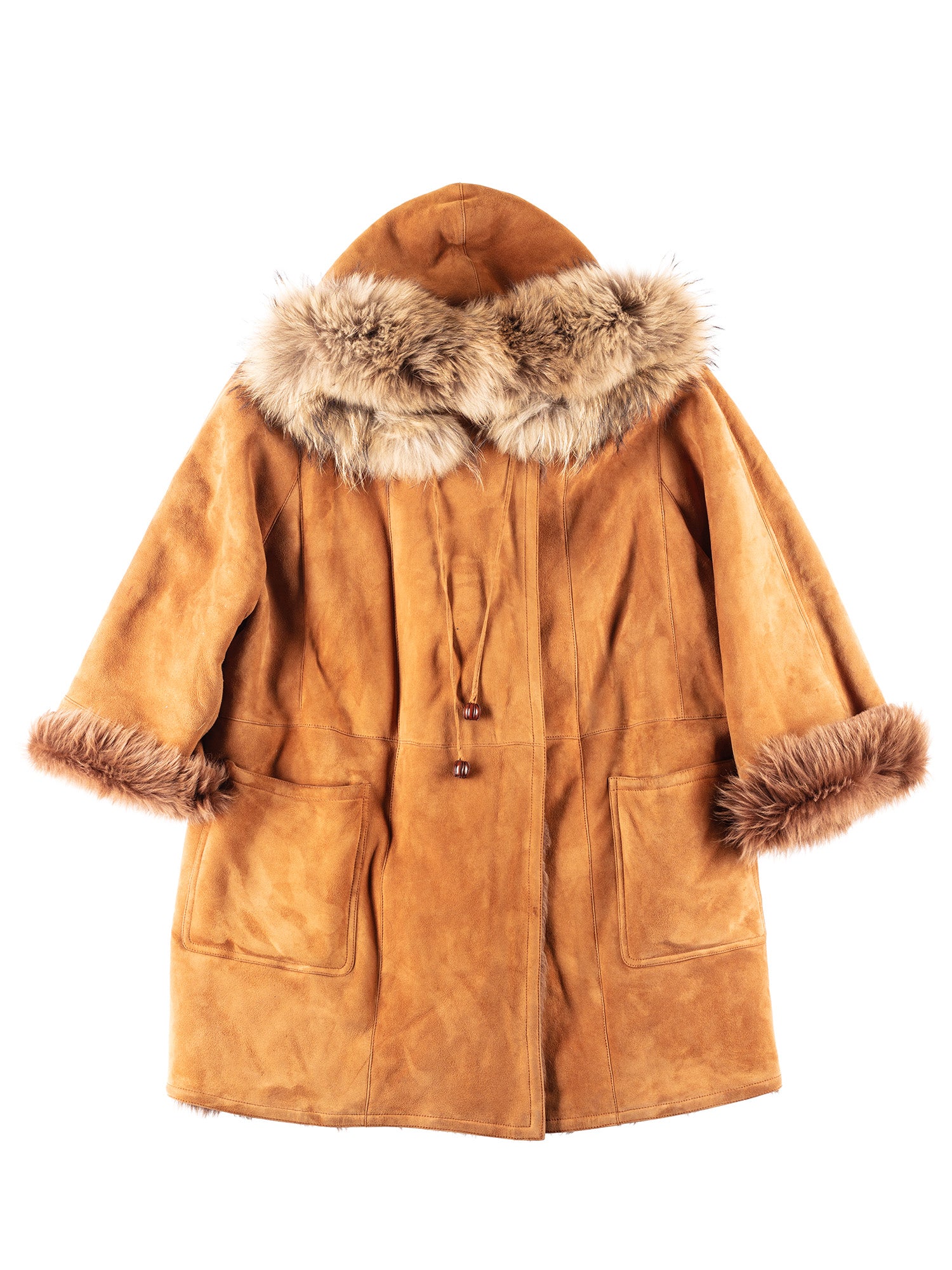 Vintage 00's Women Penny Lane  Fur Coat in Brown by Northern Grip