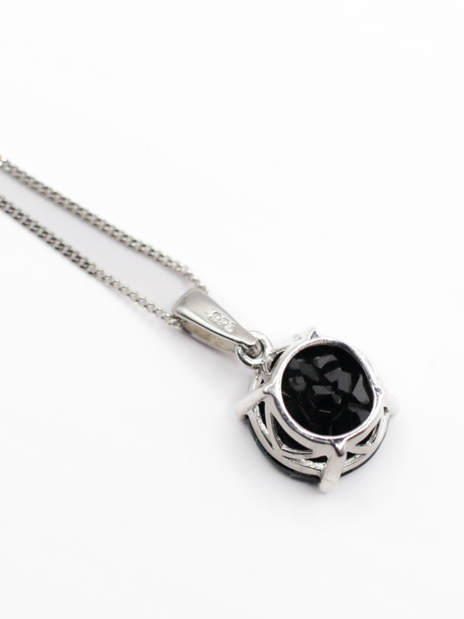 Vintage 925 Silver Black Onyx Pendant Necklace by Northern Grip