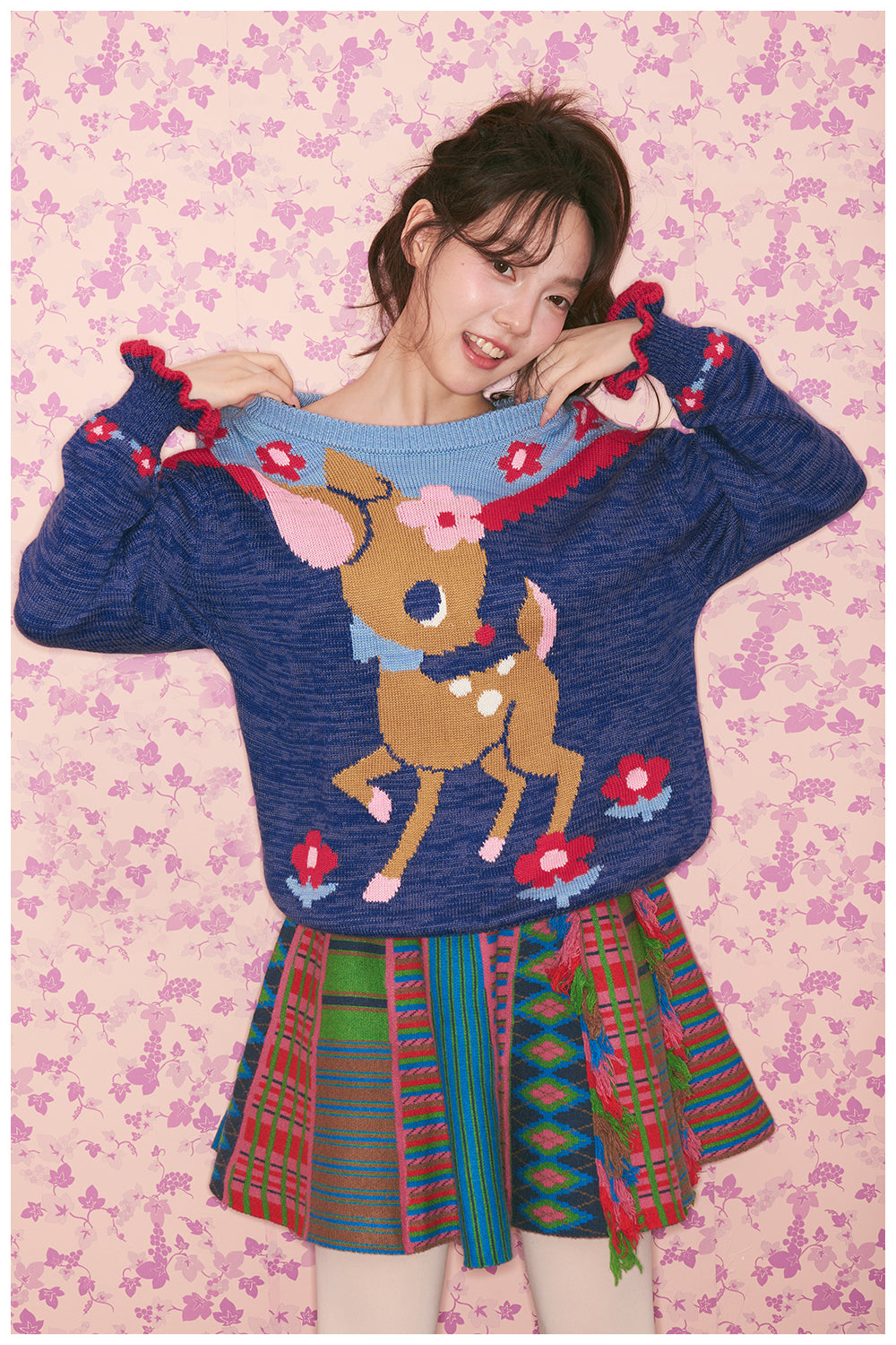 Kidcore Knit Deer Pullover Sweater - tntntutu by Land Decora