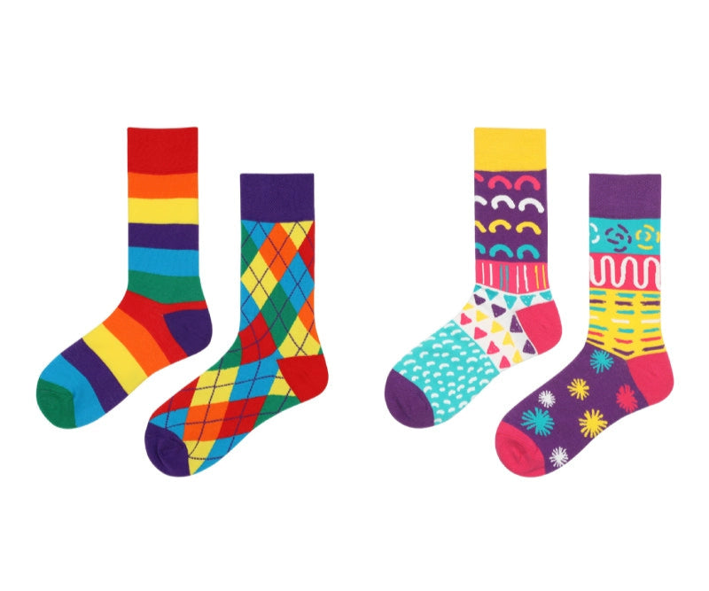 Decora Kei Mismatched Socks Color Graffiti by Land Decora