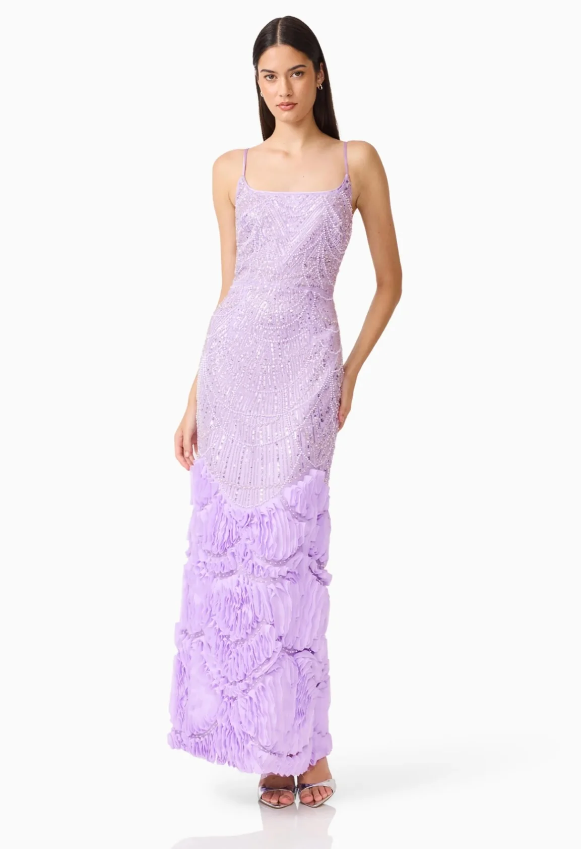 Elliatt Cerise Embellished Gown by Sierra Deene