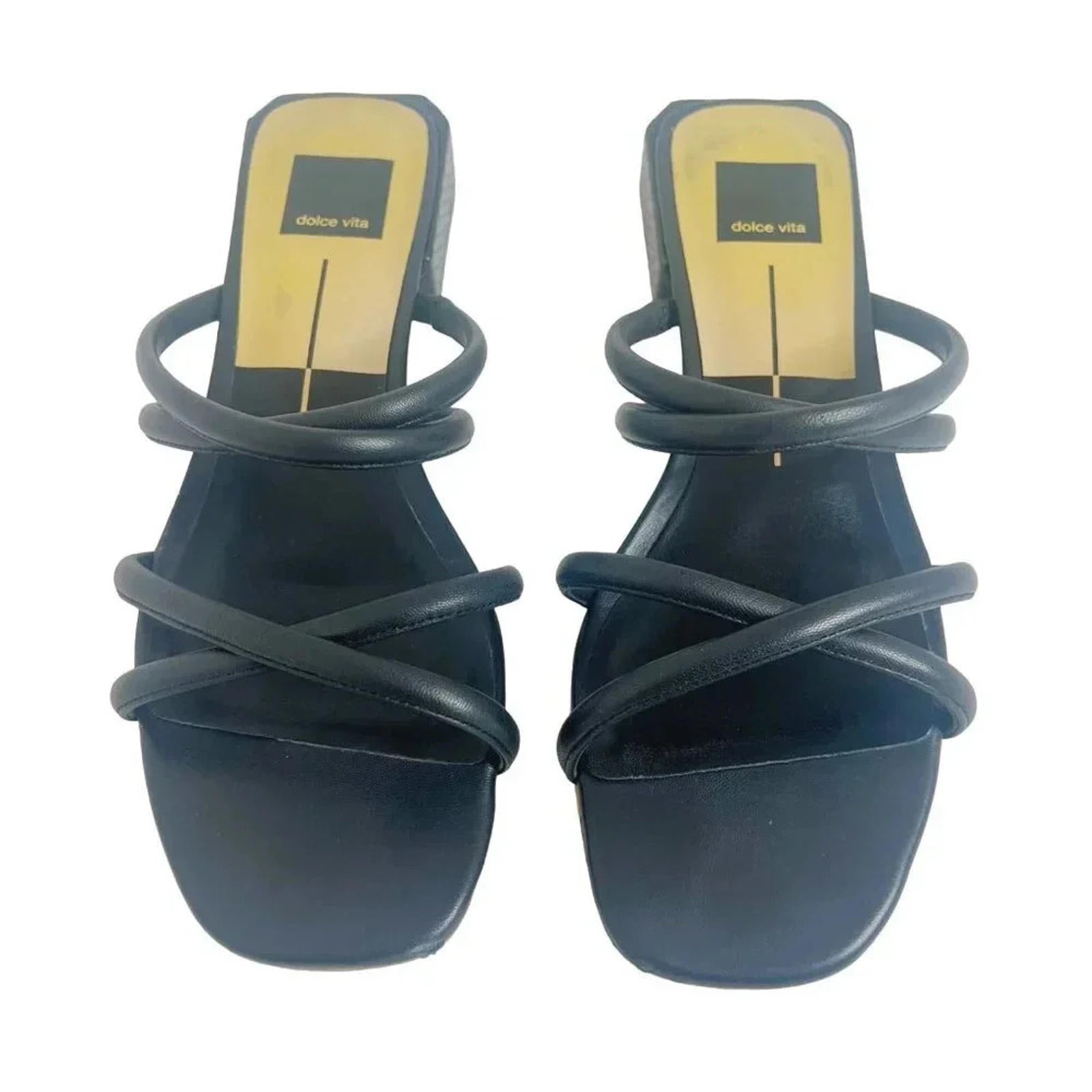 Dolce Vita Hapi Sandal Black Leather Women's Size 9 by Hot Girl Secondhand