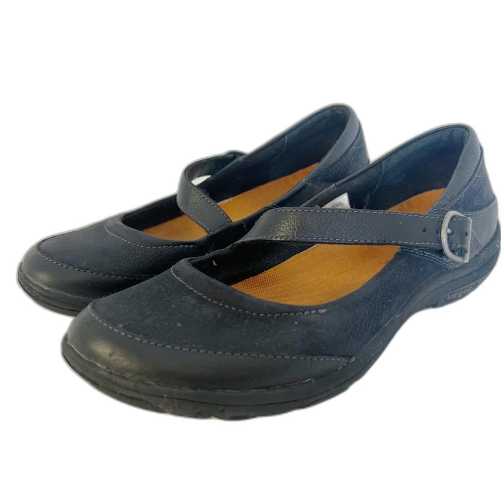 Merrell Women's Dassie Black Leather Mary Jane Flats Size 8 US by Hot Girl Secondhand