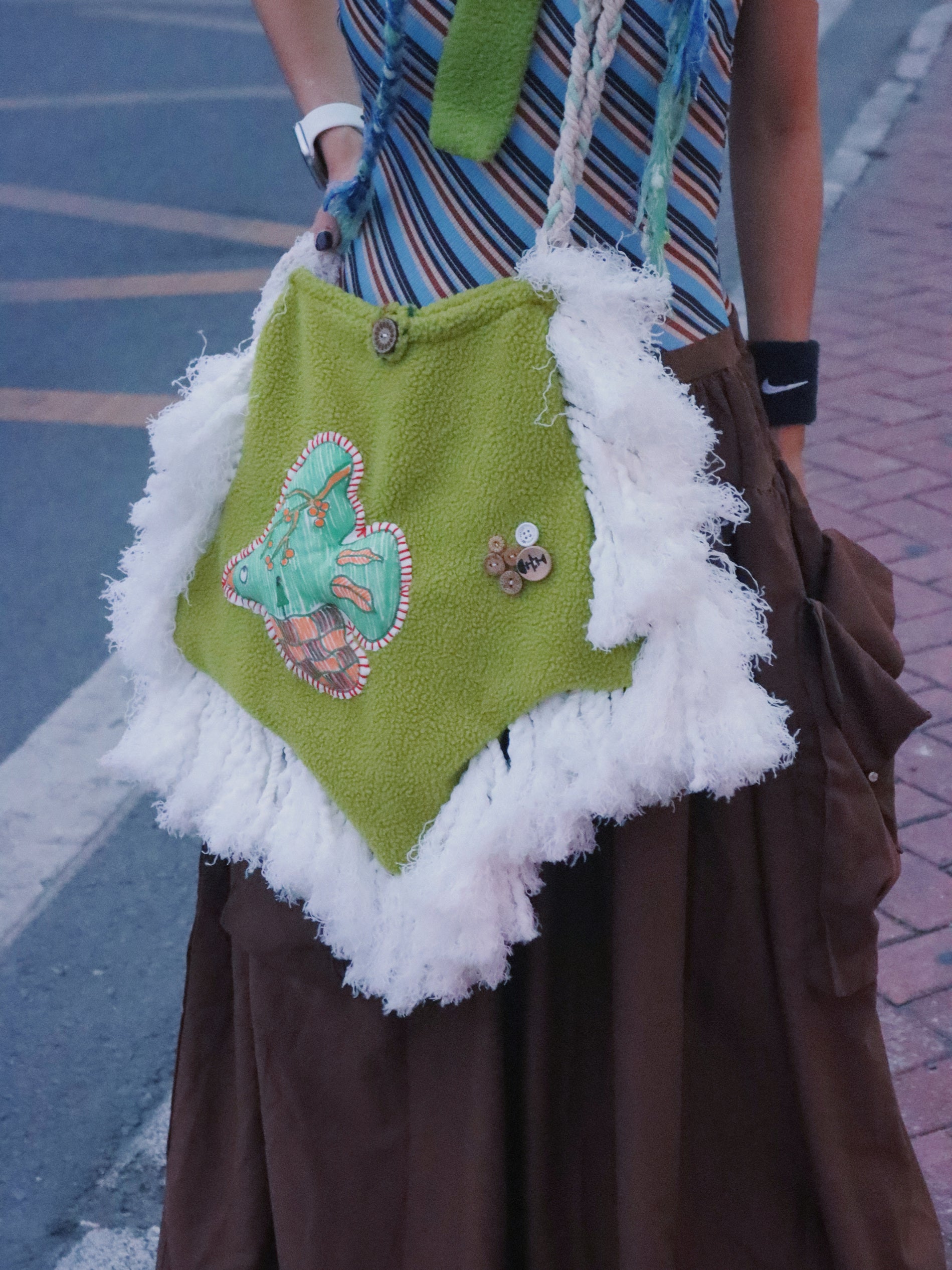 Kawaii Star Plush Colorblock Handmade Shoulder Crossbody Bag - One Fish by Land Decora