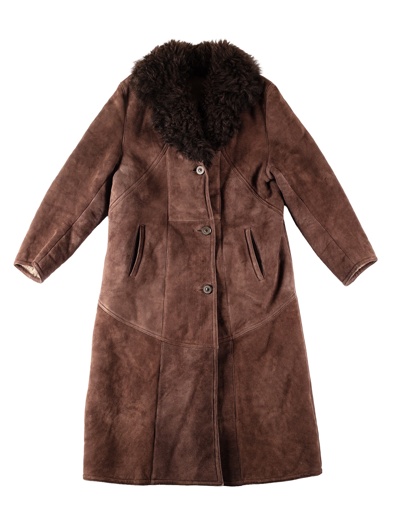 Vintage 80's Women Penny Lane  Sheepskin Coat in Brown by Northern Grip