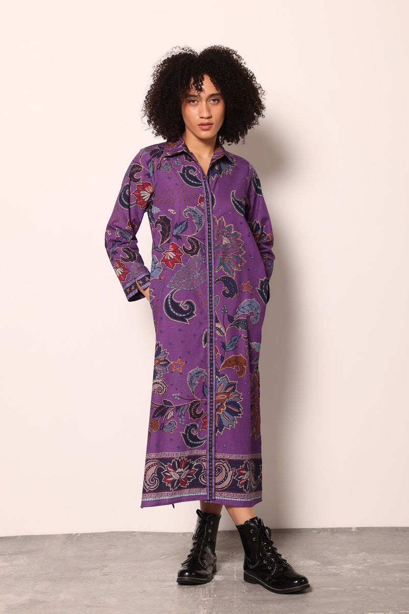 PURPLE SPARKLE ELIZA DRESS by Maude Vivante