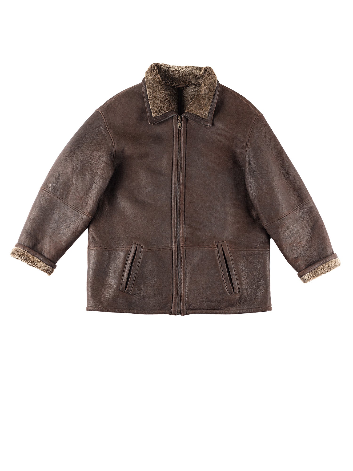 Vintage 90's Women Sheepskin Coat in Brown by Northern Grip