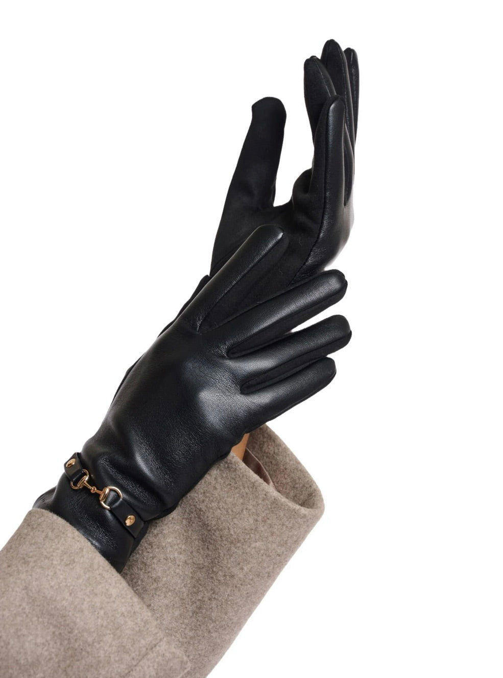 Rino & Pelle Giske Faux Leather Gloves in Black by Sierra Deene