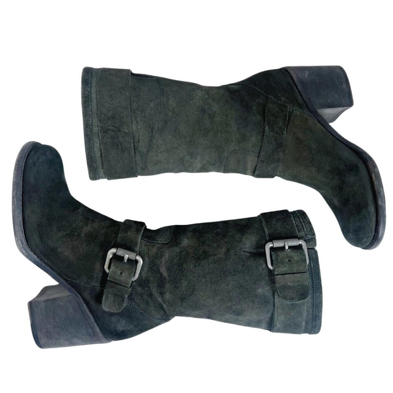 Vera Wang Lavender Cameron Double Buckle Boot Olive Green Suede Size 7 by Hot Girl Secondhand