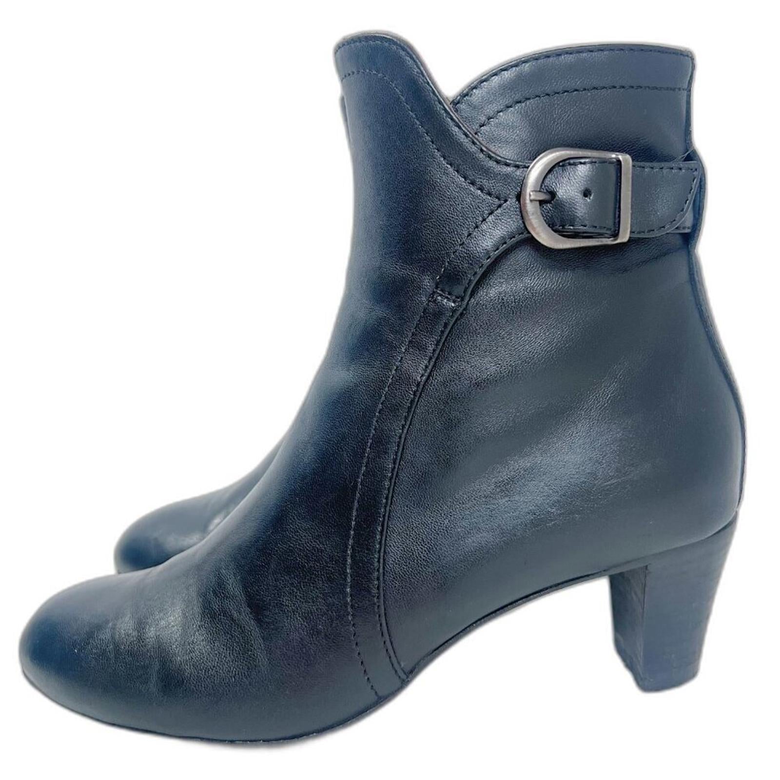 AGL Attilio Giusti Leombruni Himena Black Leather Ankle Boot Booties S by Hot Girl Secondhand