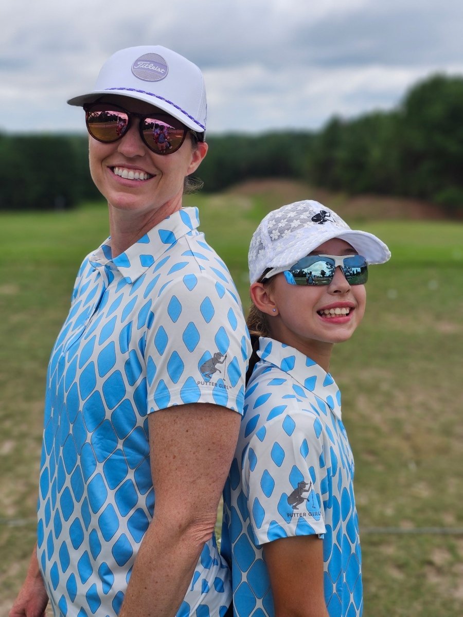 Blue Diamond Short Sleeve Polo by Putter Girl