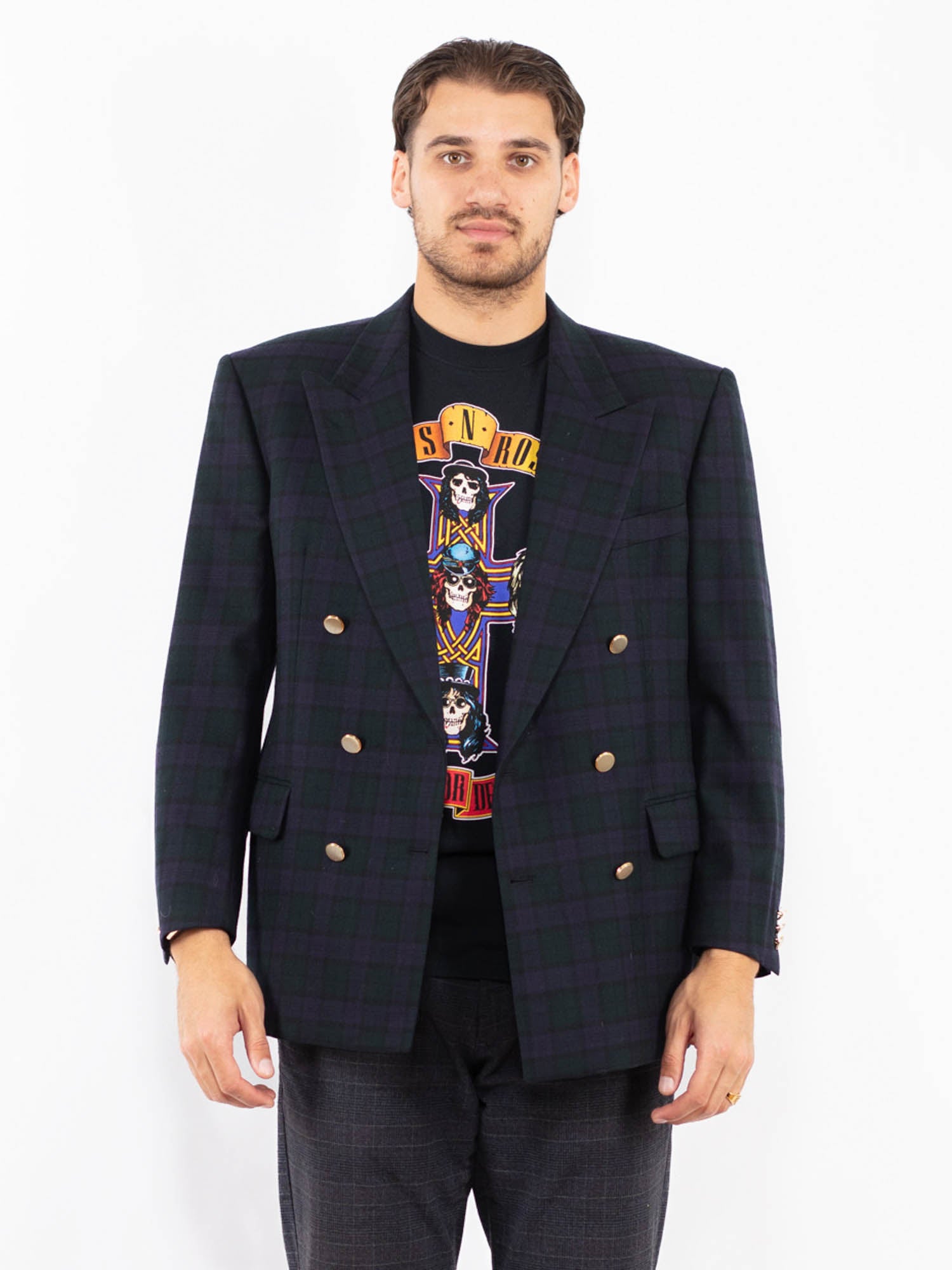 Vintage 70's Men Wool Blazer Jacket in Blue by Northern Grip