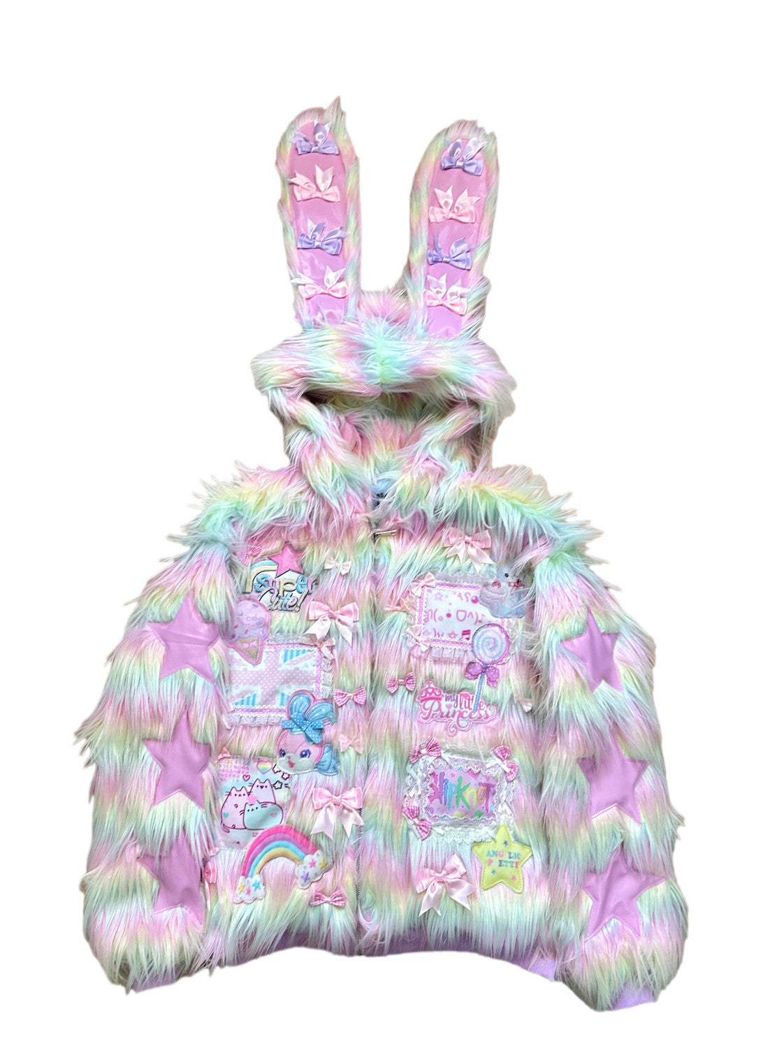 Decora Kei Bunny Puffer Jacket - RedDevil by Land Decora