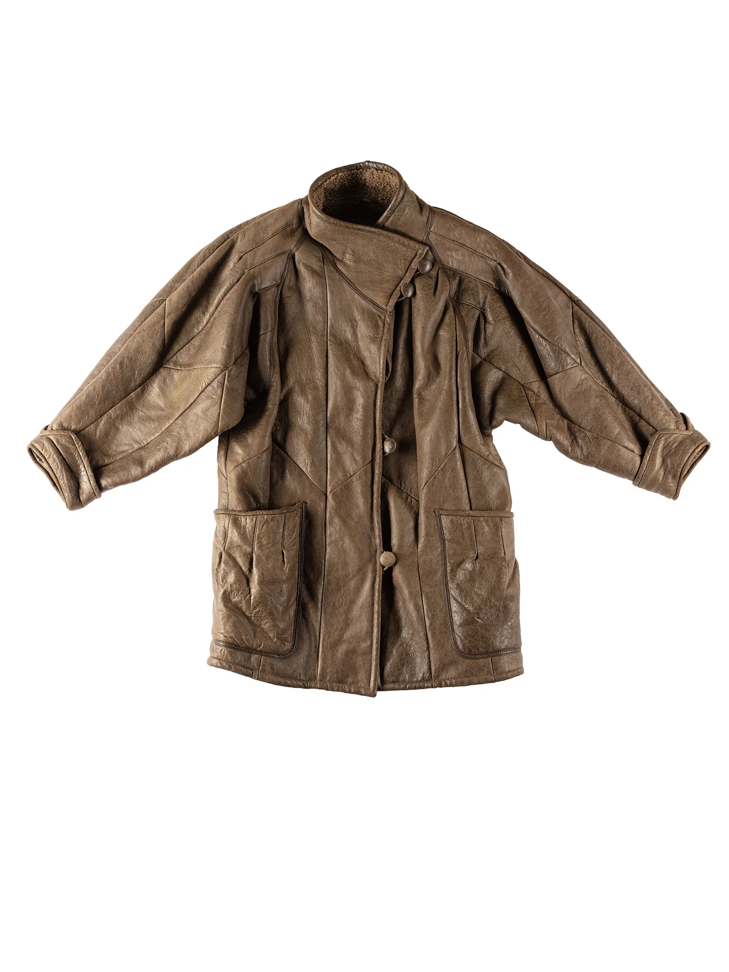 Vintage 80's Women Sheepskin Coat in Brown by Northern Grip