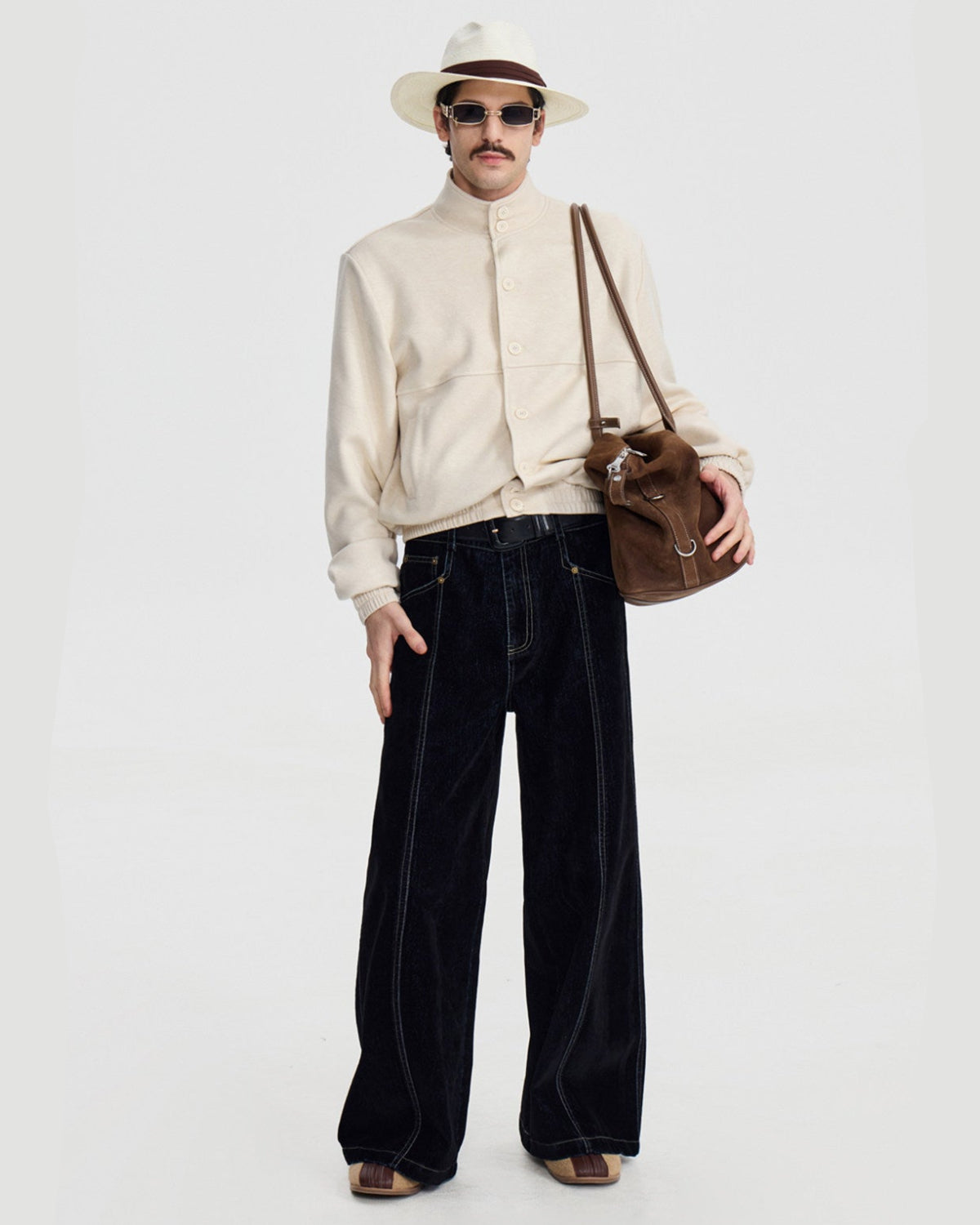 Velvet Wide Leg Trousers by OFFCULTURE